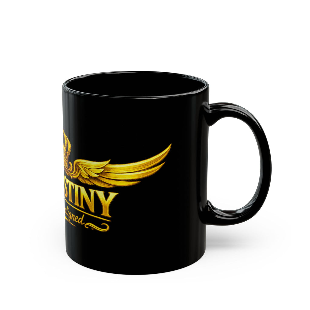 Black Mug — 'Plan-Destiny' Gold Crest Coffee Mug (11oz/15oz)