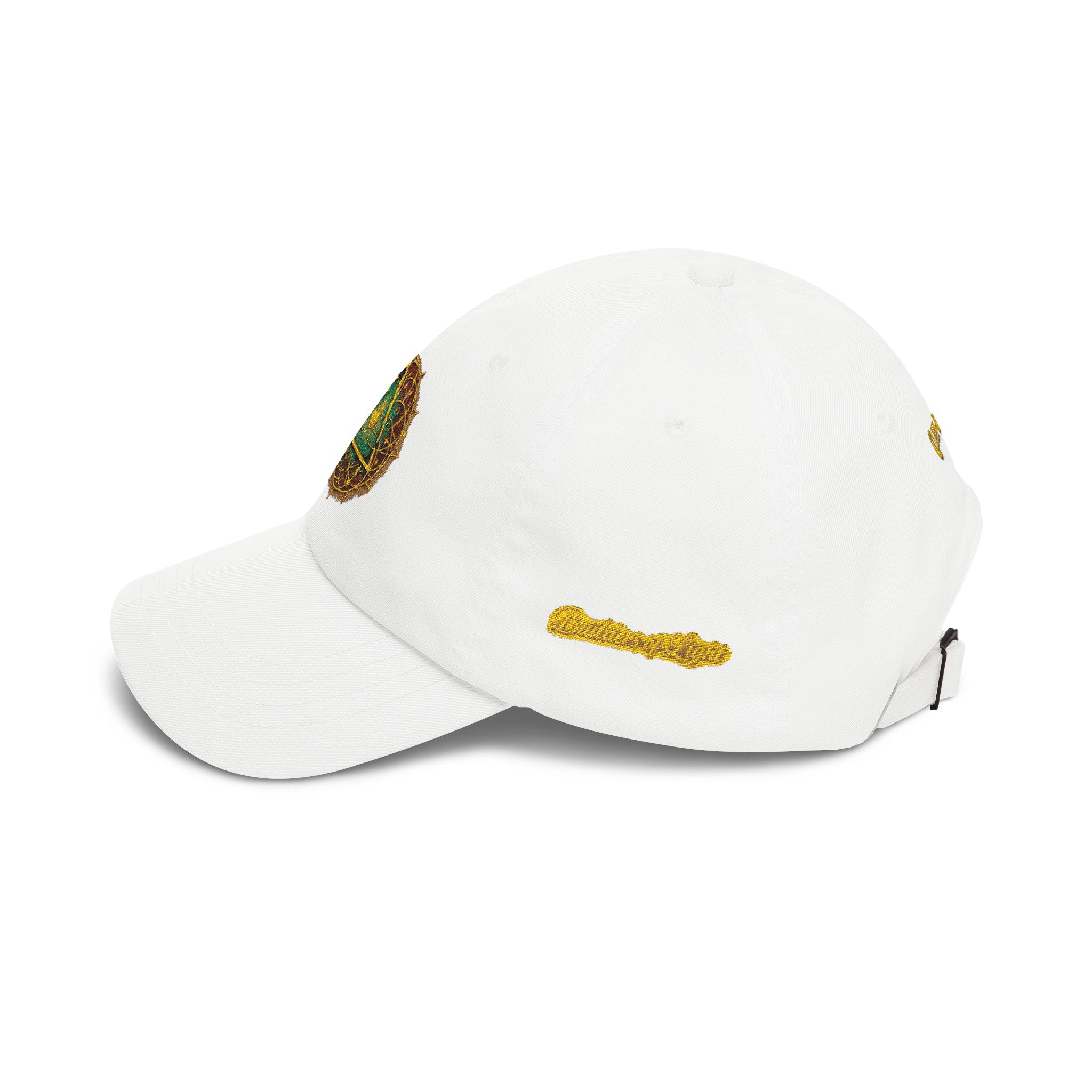 Embroidered Sacred Triangle Dad Cap — White Spiritual Symbol Baseball Hat