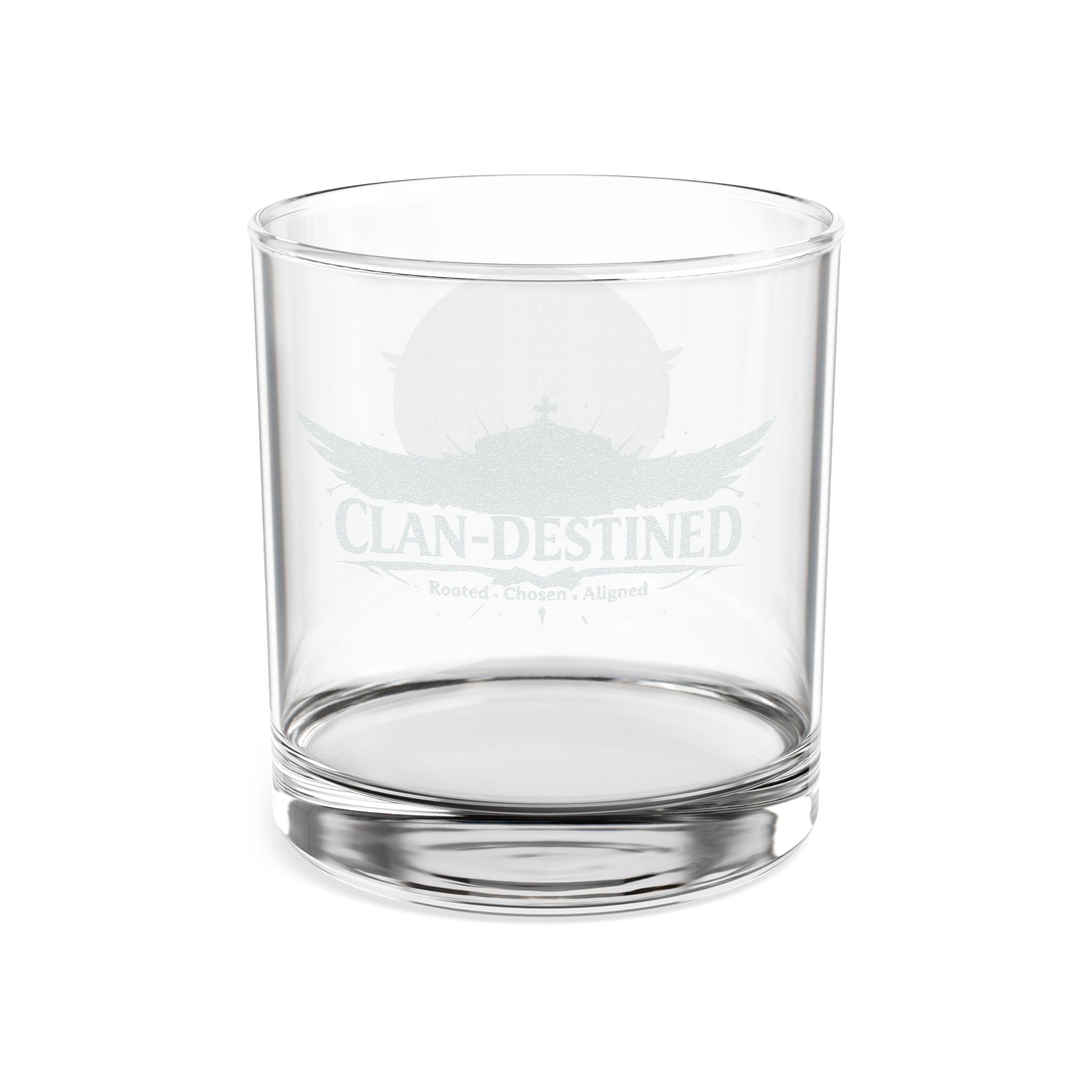 Engraved 10oz Rocks Glass — Classic Whiskey Tumbler with Crest Design