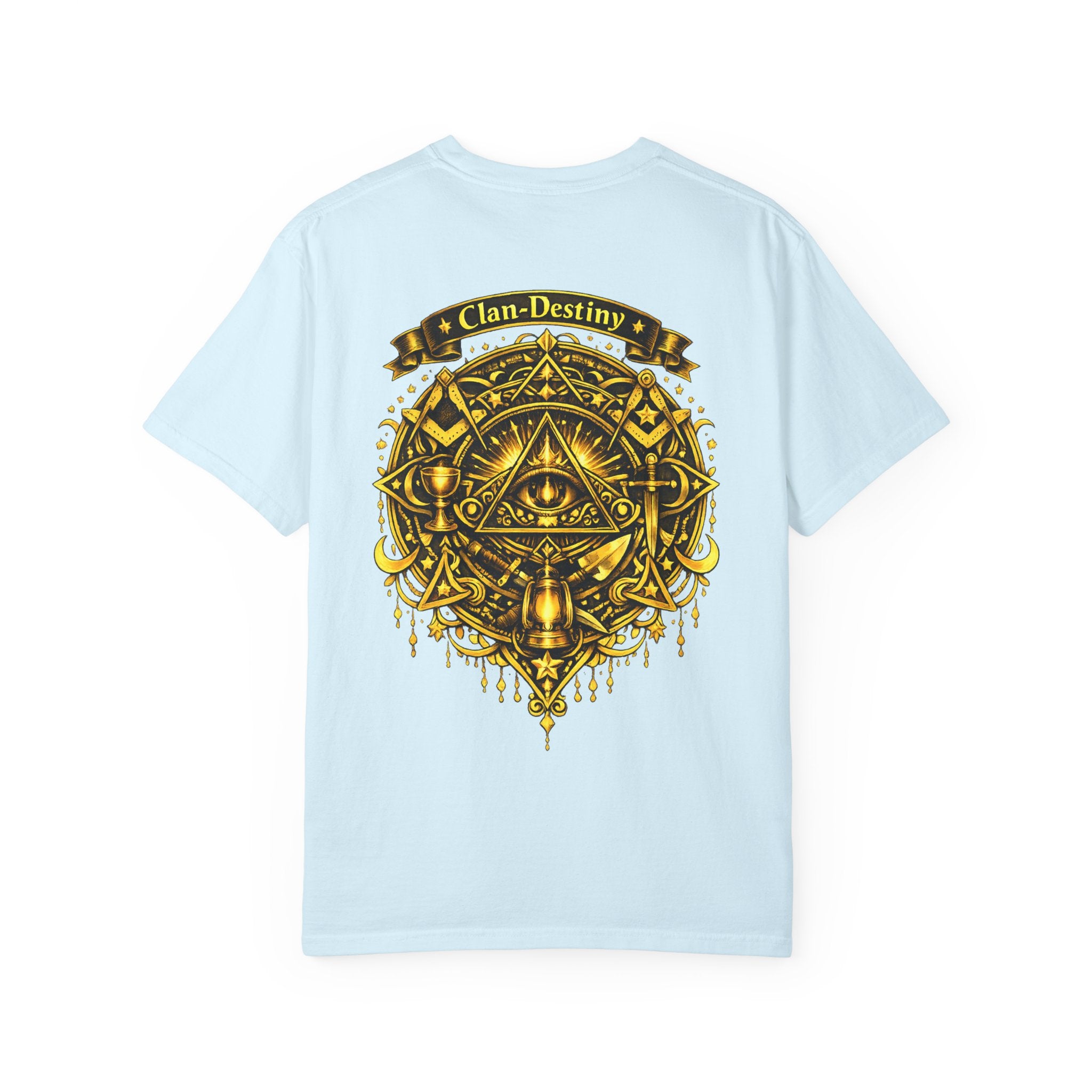 Mystic Eye T-Shirt — "Clan-Destiny" Gold Pyramid Graphic