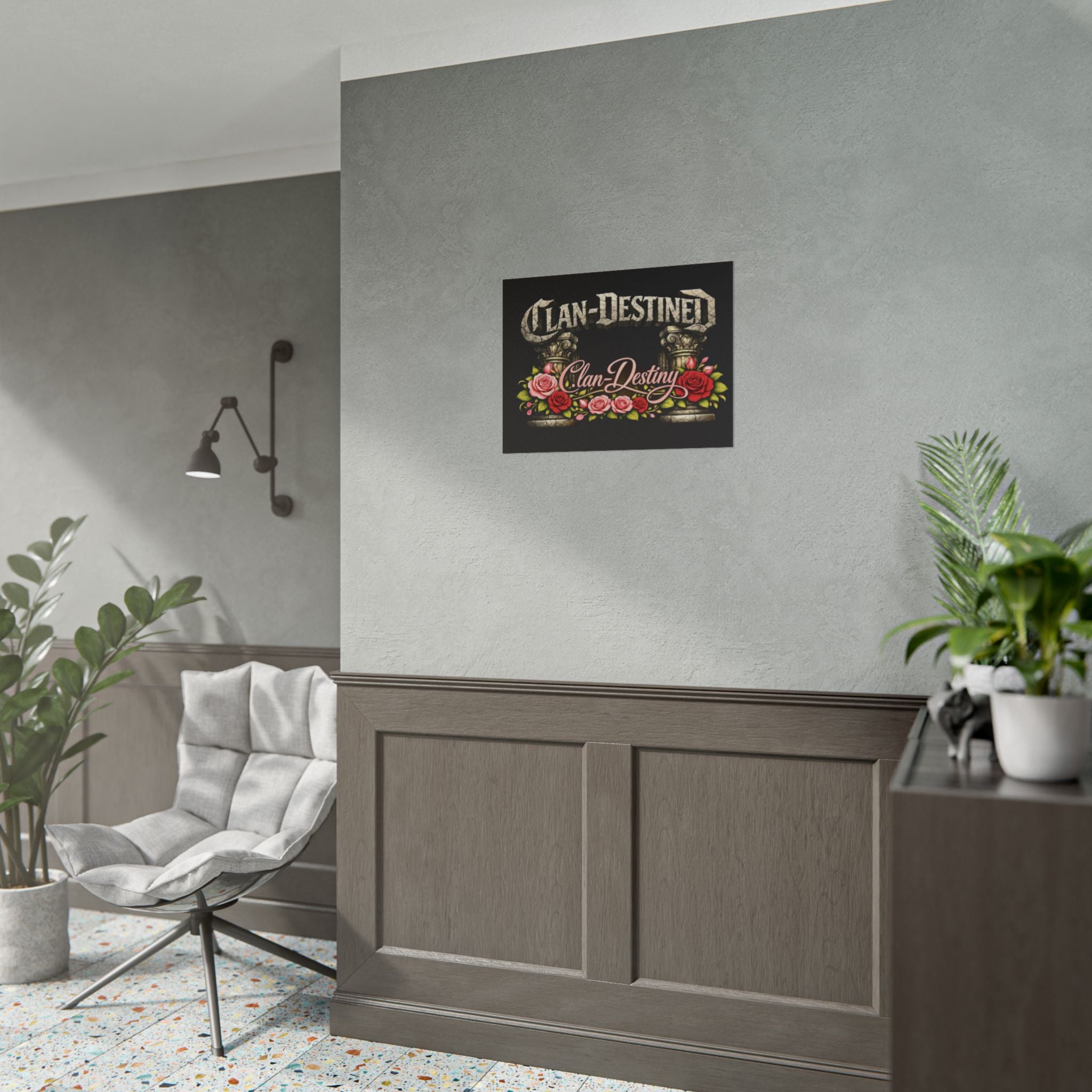 Clan-Destined Floral Poster — Rolled Decorative Wall Art