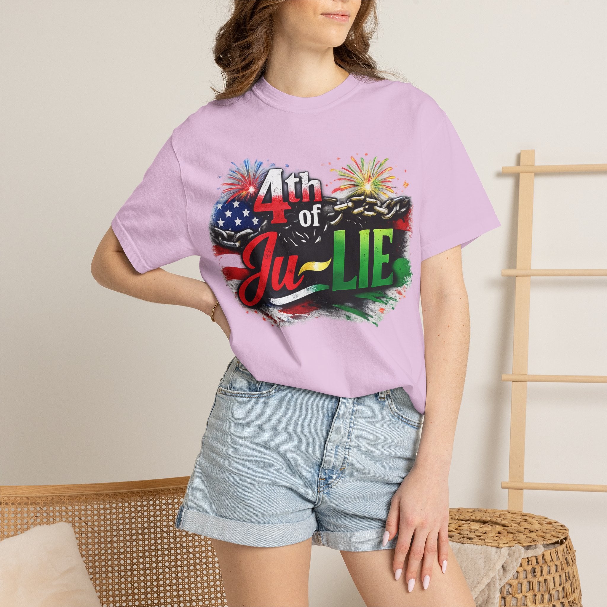 4th of Ju-LIE Graphic T-Shirt – Patriotic Fireworks Independence Day Tee