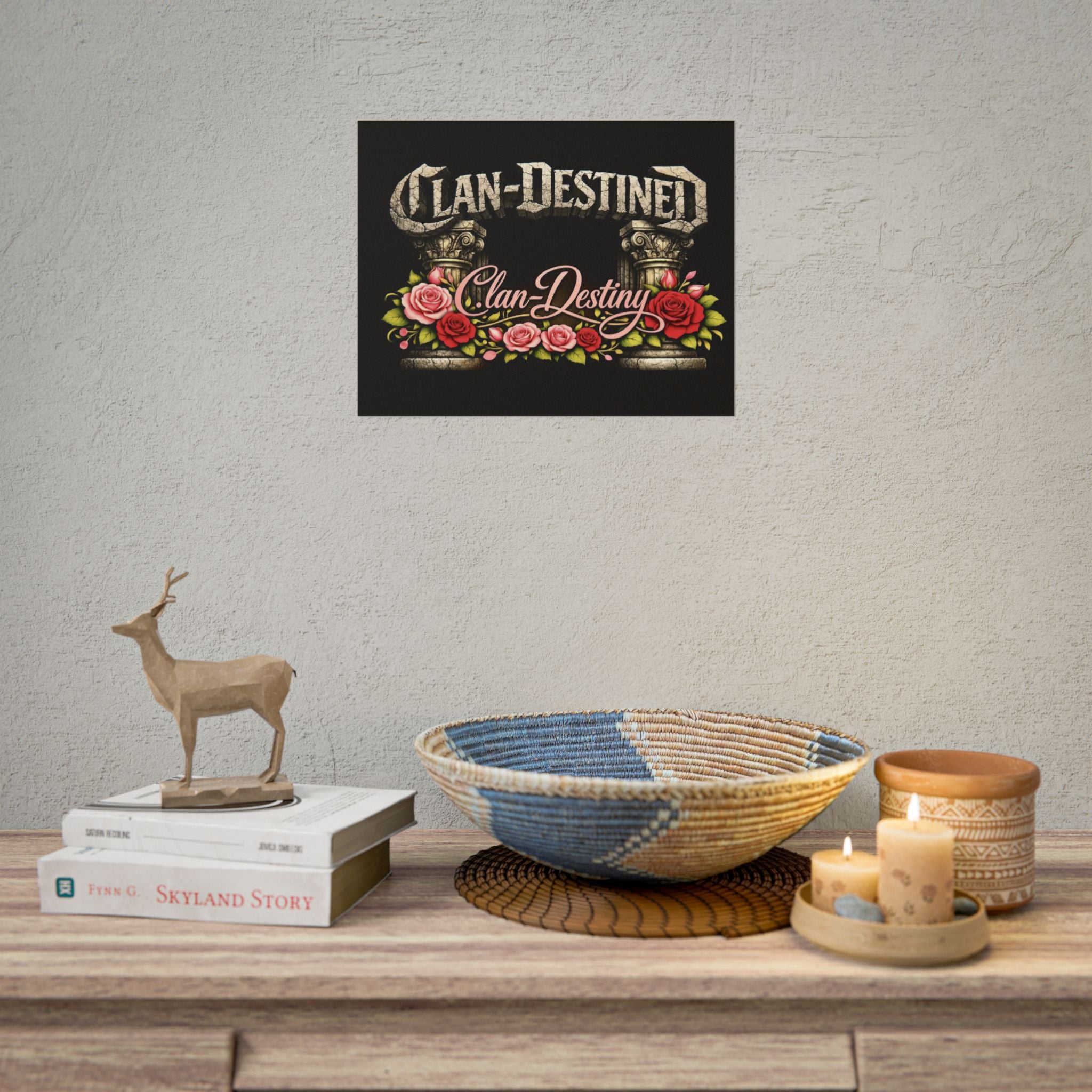 Clan-Destined Floral Poster — Rolled Decorative Wall Art