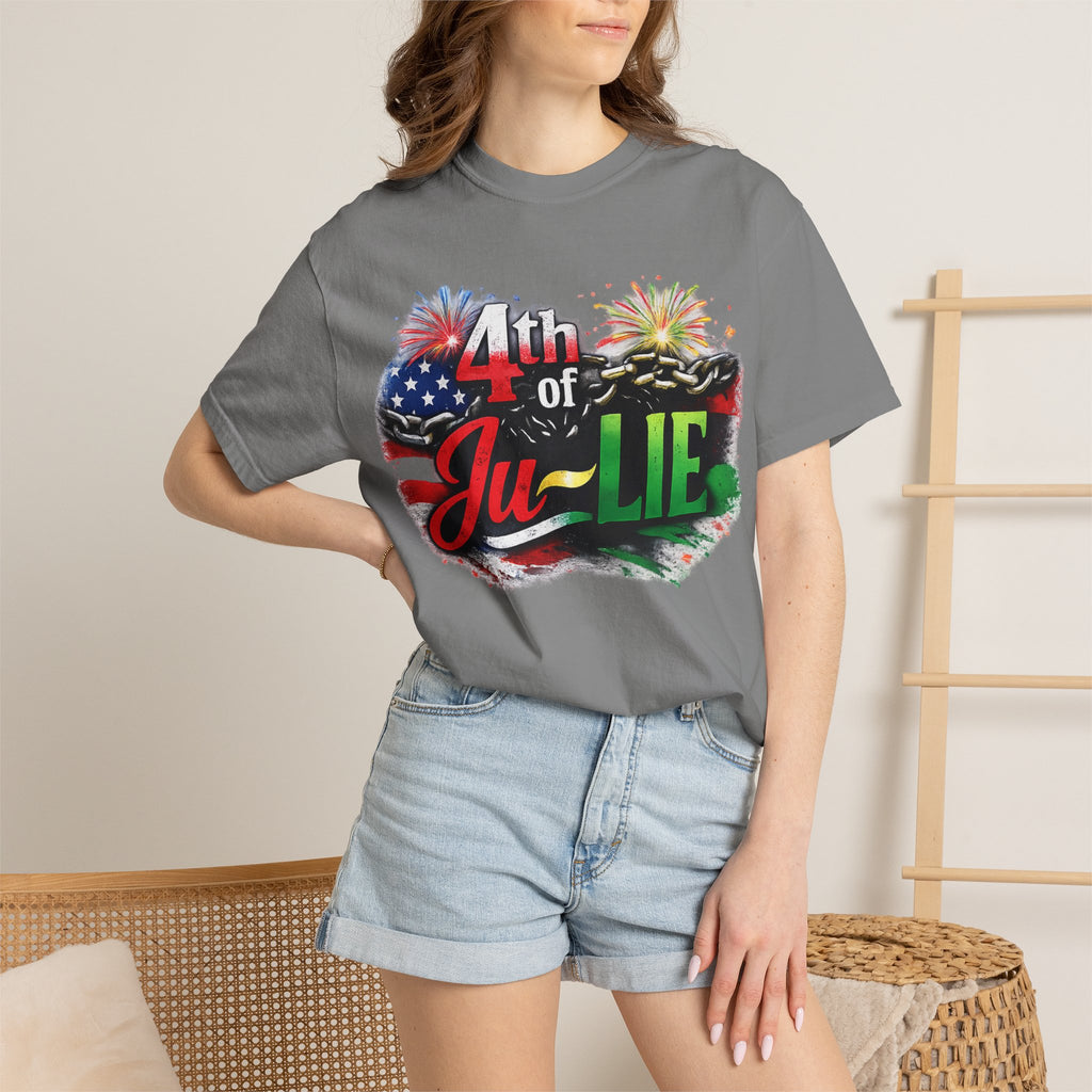 4th of Ju-LIE Graphic T-Shirt – Patriotic Fireworks Independence Day Tee