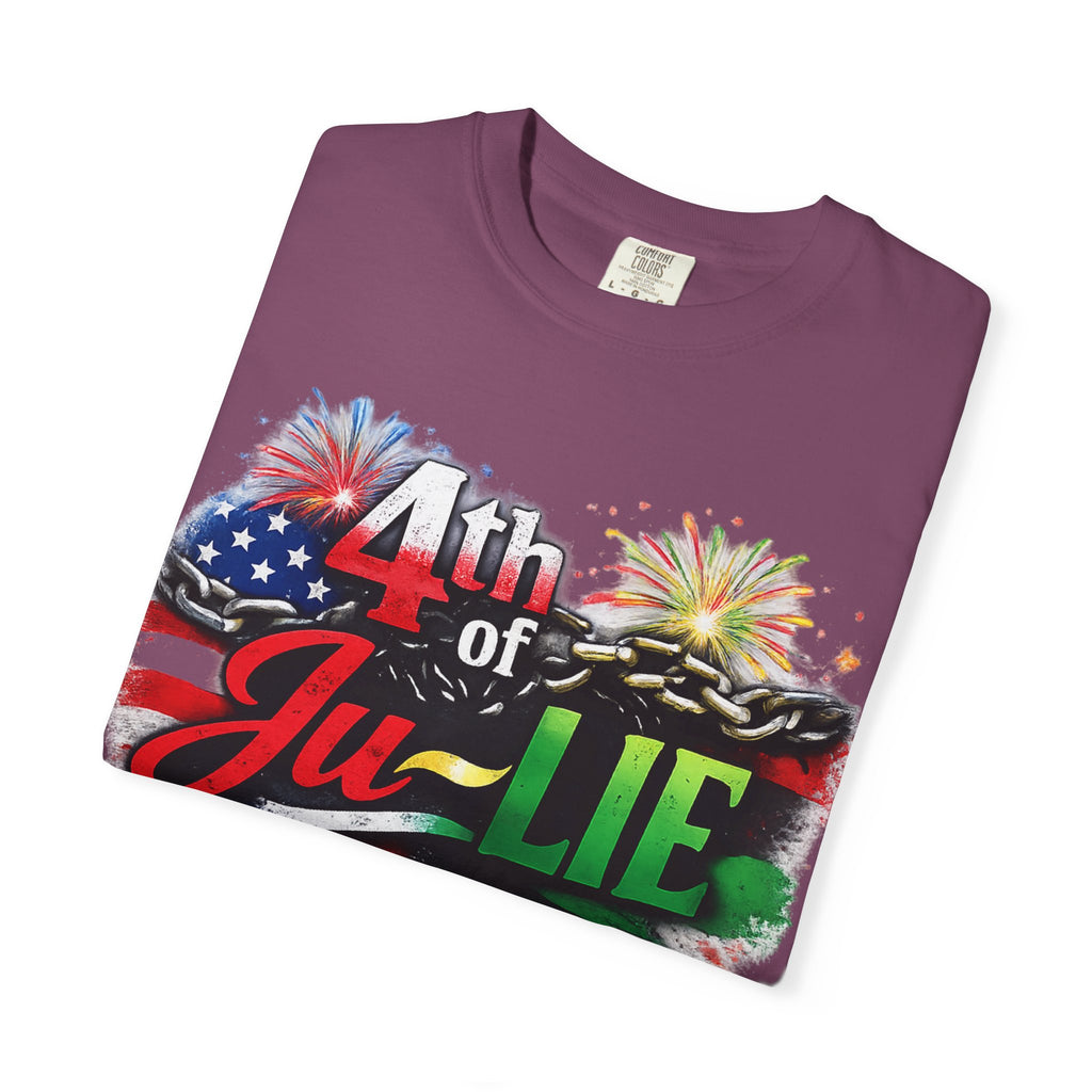 4th of Ju-LIE Graphic T-Shirt – Patriotic Fireworks Independence Day Tee