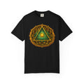 Mystic Sigil T-Shirt — Golden All-Seeing Eye & Esoteric Symbols Graphic Tee