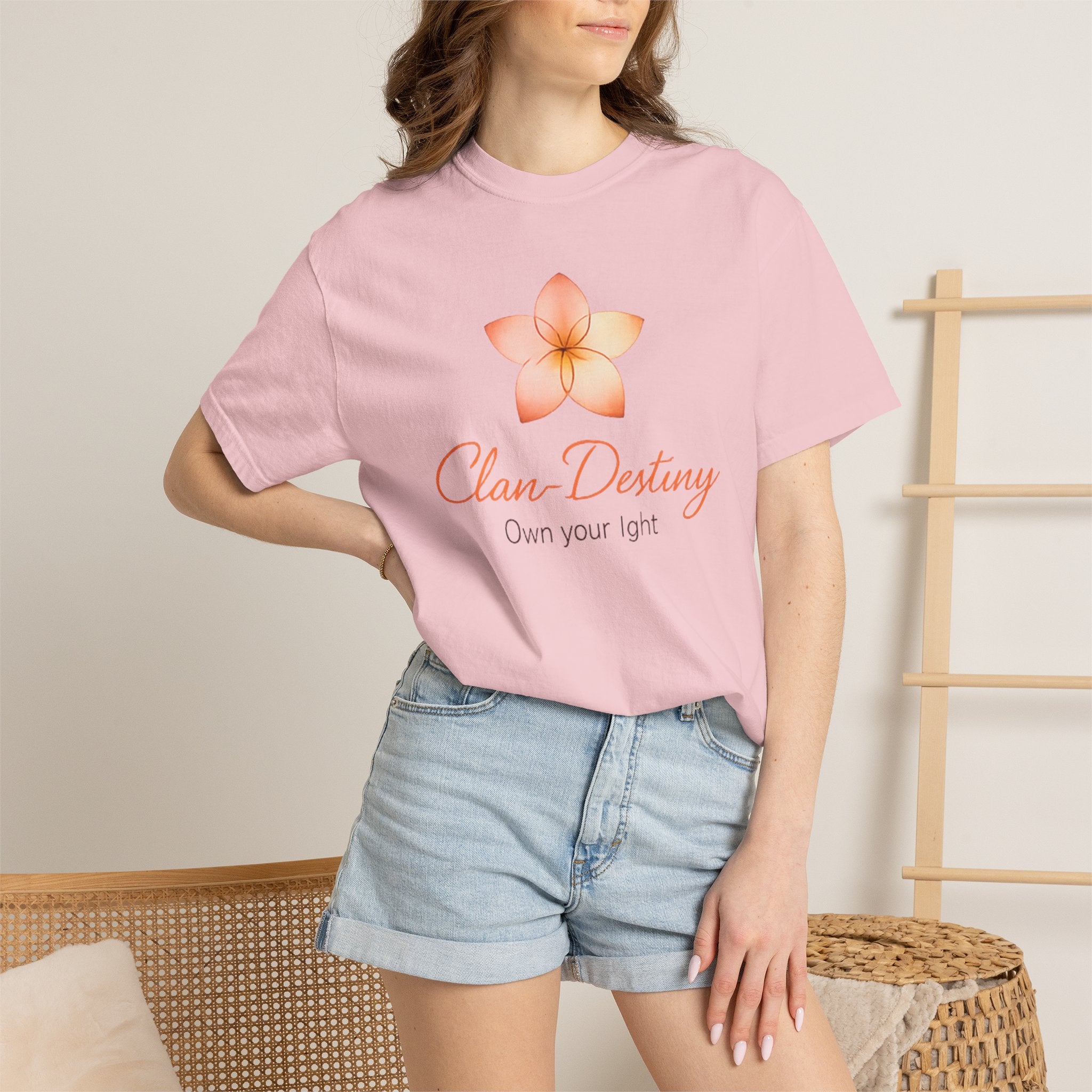 Clan-Destiny Floral Tee — "Own Your Light" Inspirational T-Shirt