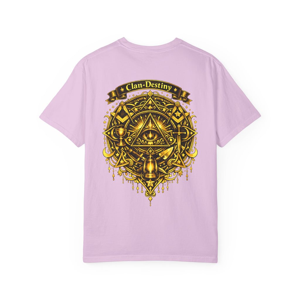 Mystic Eye T-Shirt — "Clan-Destiny" Gold Pyramid Graphic