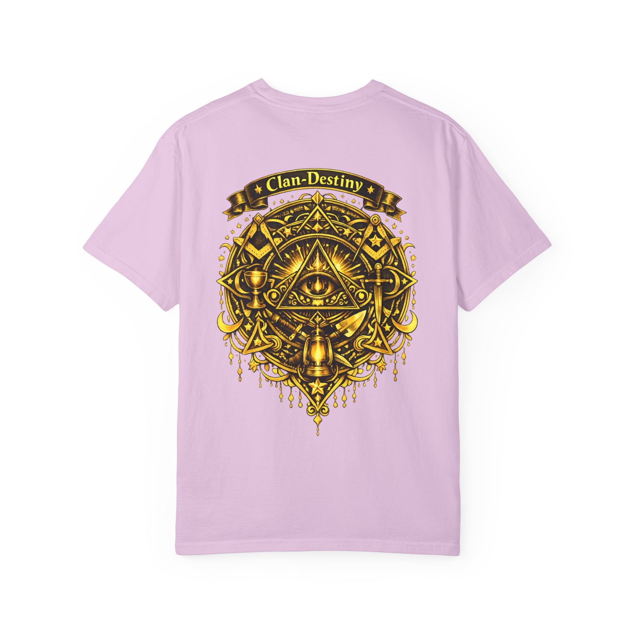 Mystic Eye T-Shirt — "Clan-Destiny" Gold Pyramid Graphic