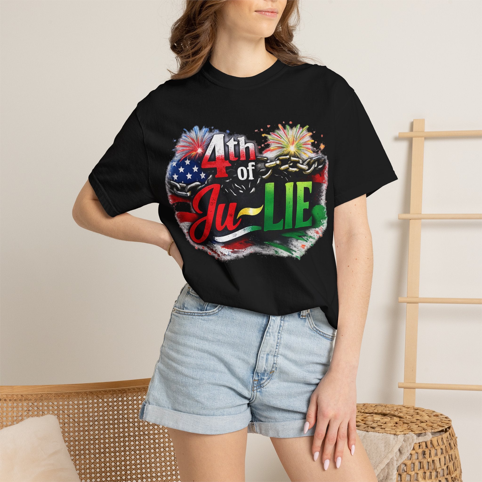 4th of Ju-LIE Graphic T-Shirt – Patriotic Fireworks Independence Day Tee
