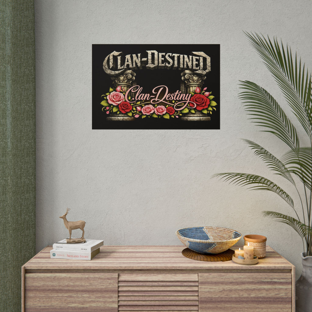 Clan-Destined Floral Poster — Rolled Decorative Wall Art