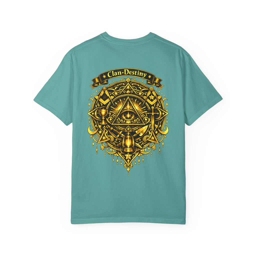 Mystic Eye T-Shirt — "Clan-Destiny" Gold Pyramid Graphic