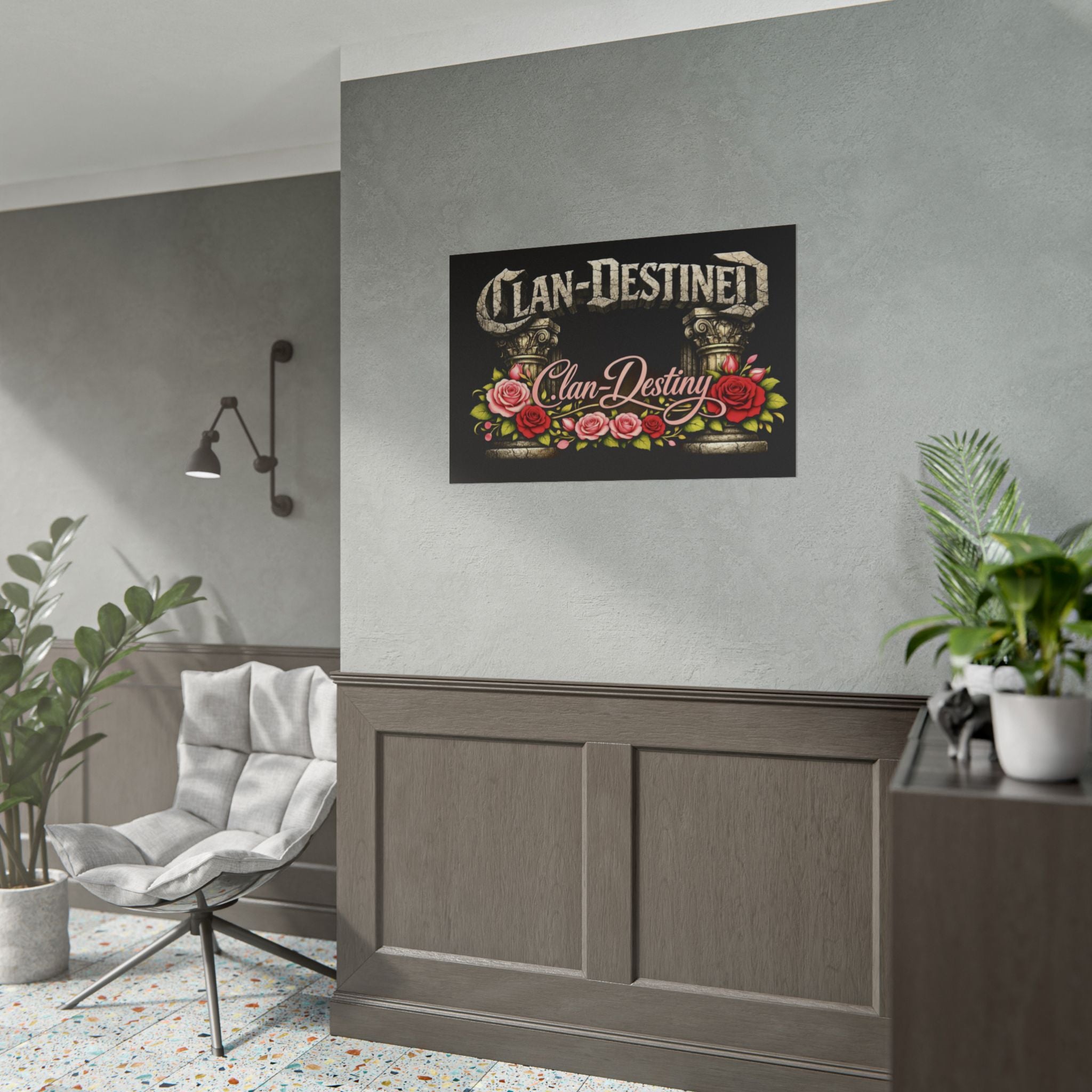 Clan-Destined Floral Poster — Rolled Decorative Wall Art