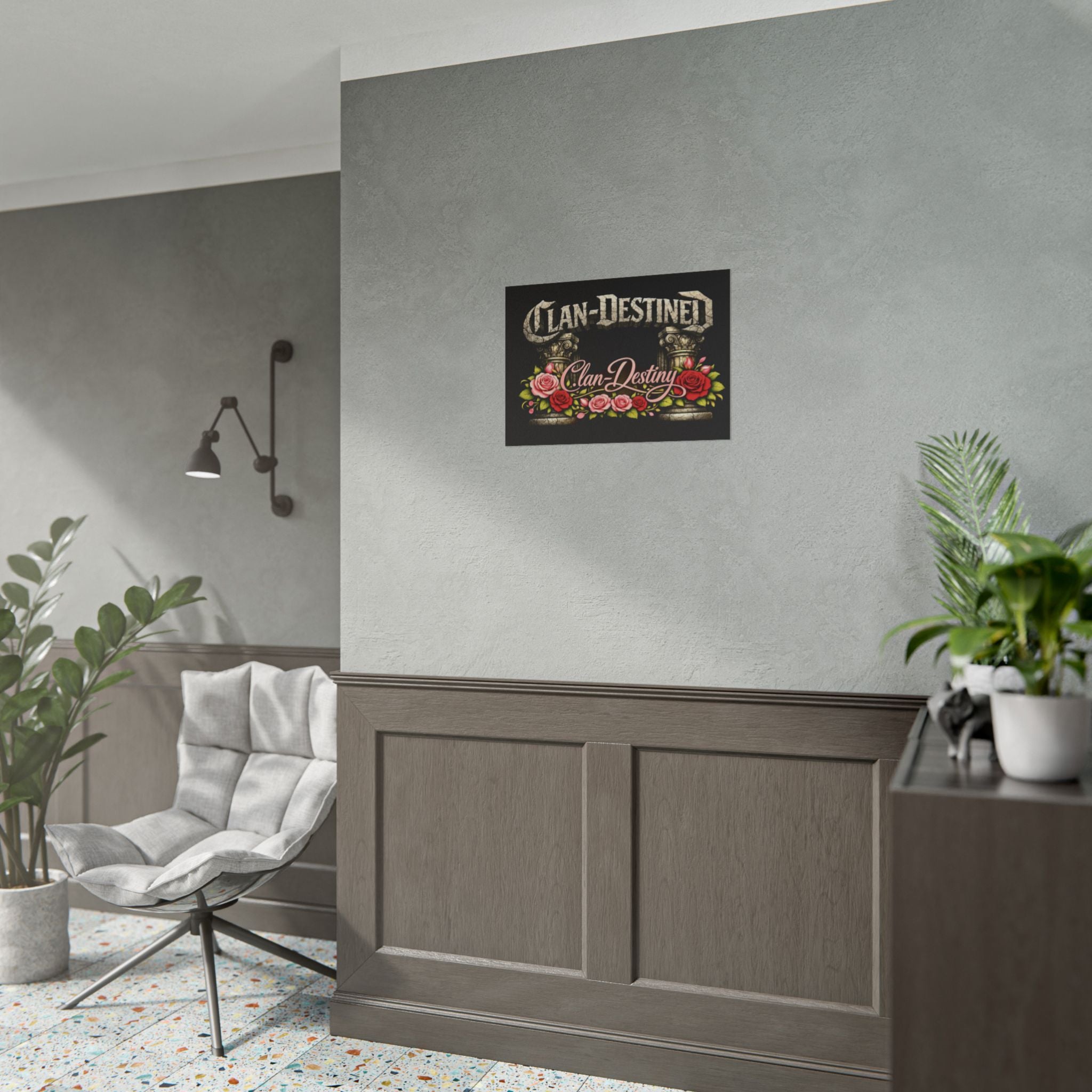 Clan-Destined Floral Poster — Rolled Decorative Wall Art