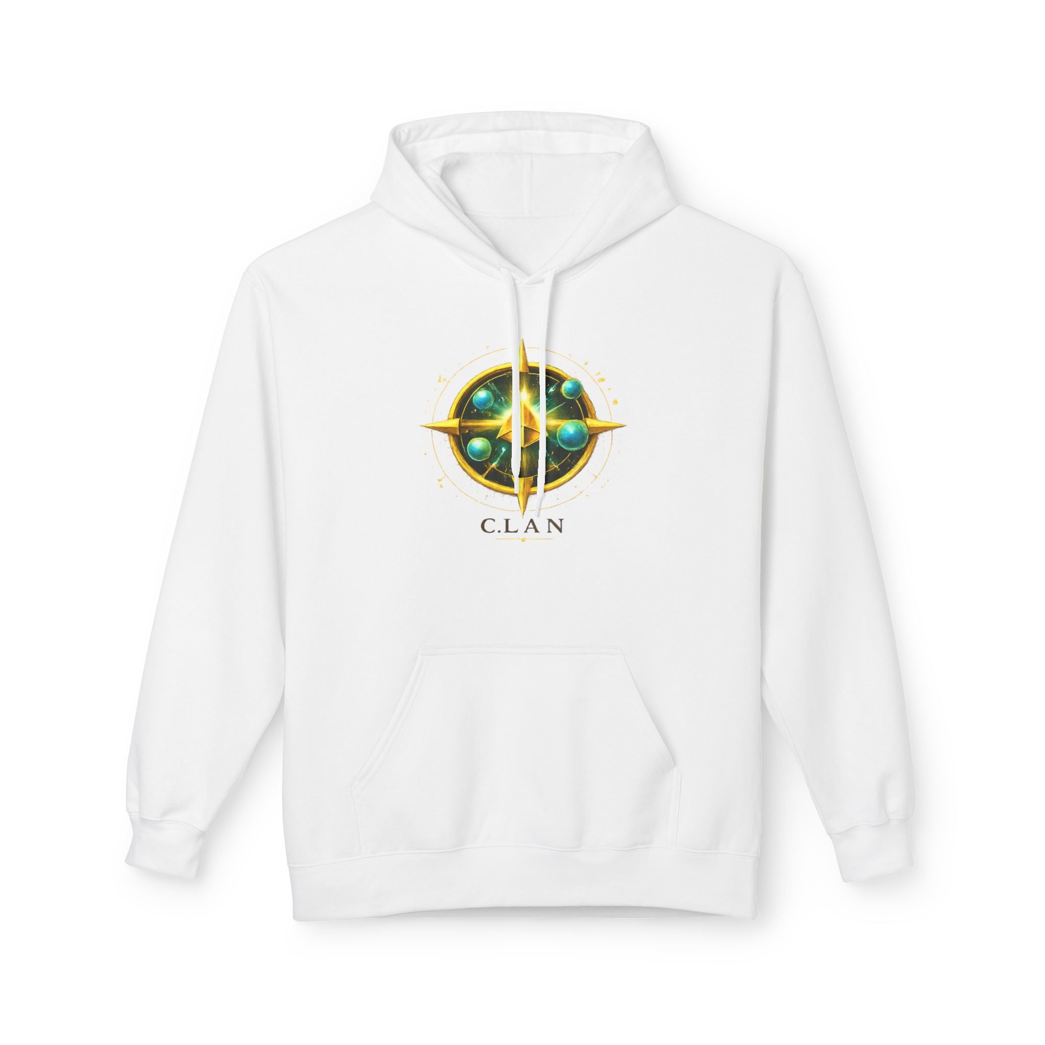 Clan Emblem Hoodie — Gold & Emerald Symbol Pullover