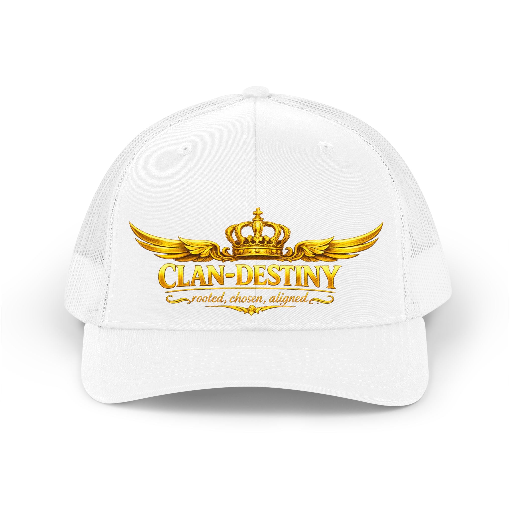 Vintage Trucker Hat — "Clan Destiny" Gold Crown Wing Logo