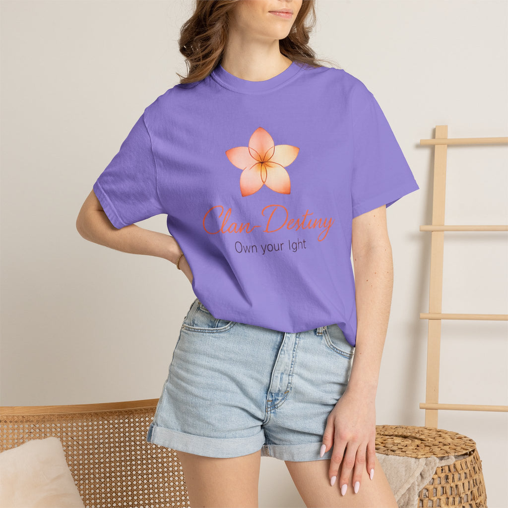 Clan-Destiny Floral Tee — "Own Your Light" Inspirational T-Shirt