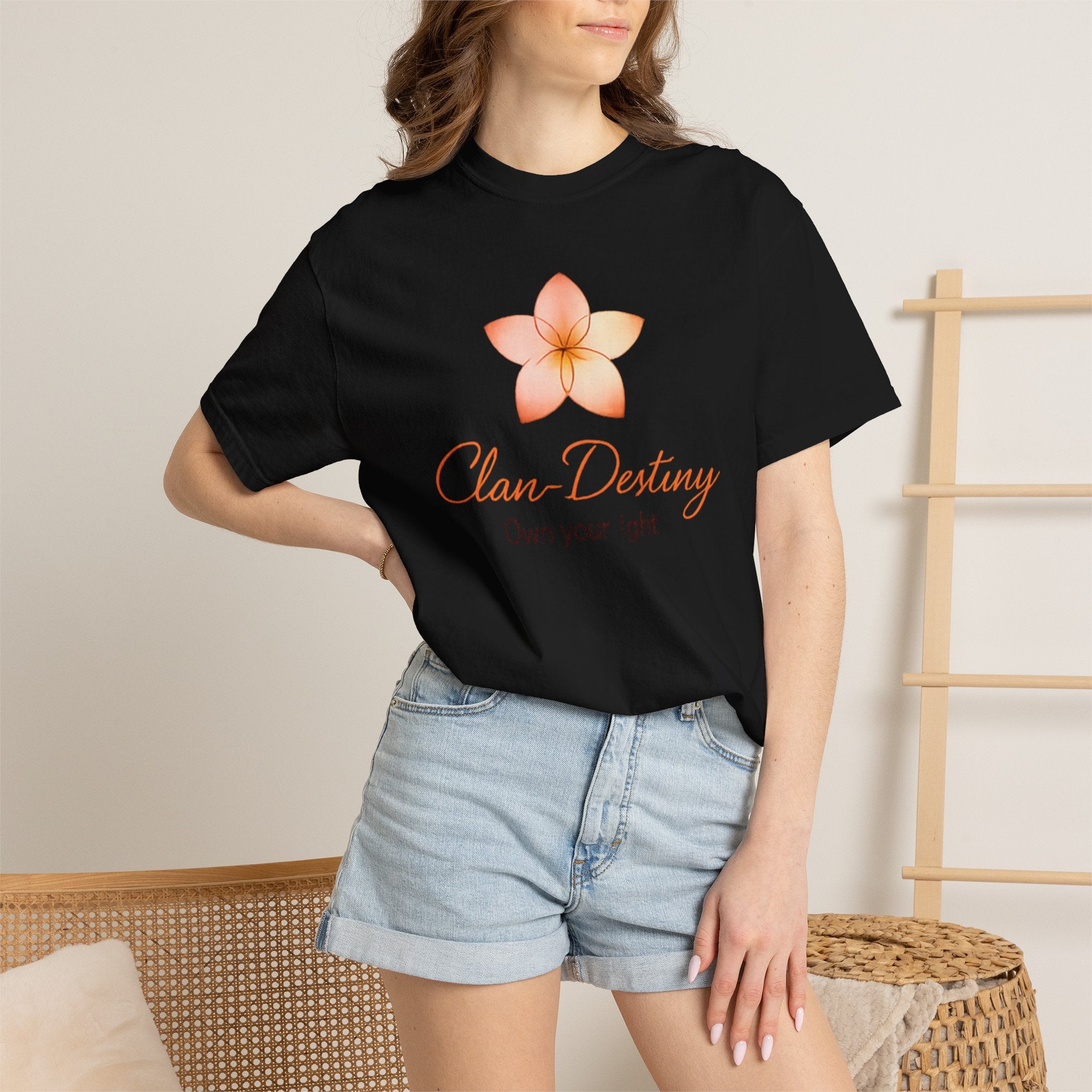 Clan-Destiny Floral Tee — "Own Your Light" Inspirational T-Shirt