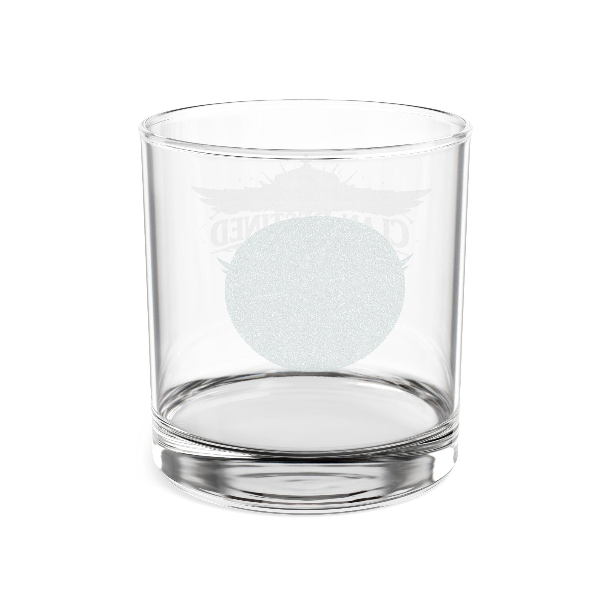 Engraved 10oz Rocks Glass — Classic Whiskey Tumbler with Crest Design