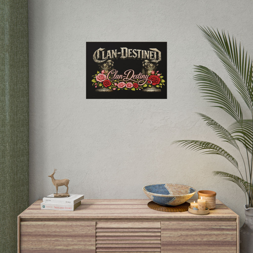 Clan-Destined Floral Poster — Rolled Decorative Wall Art