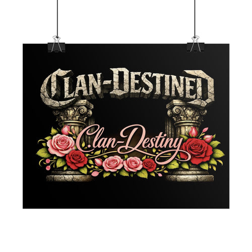 Clan-Destined Floral Poster — Rolled Decorative Wall Art