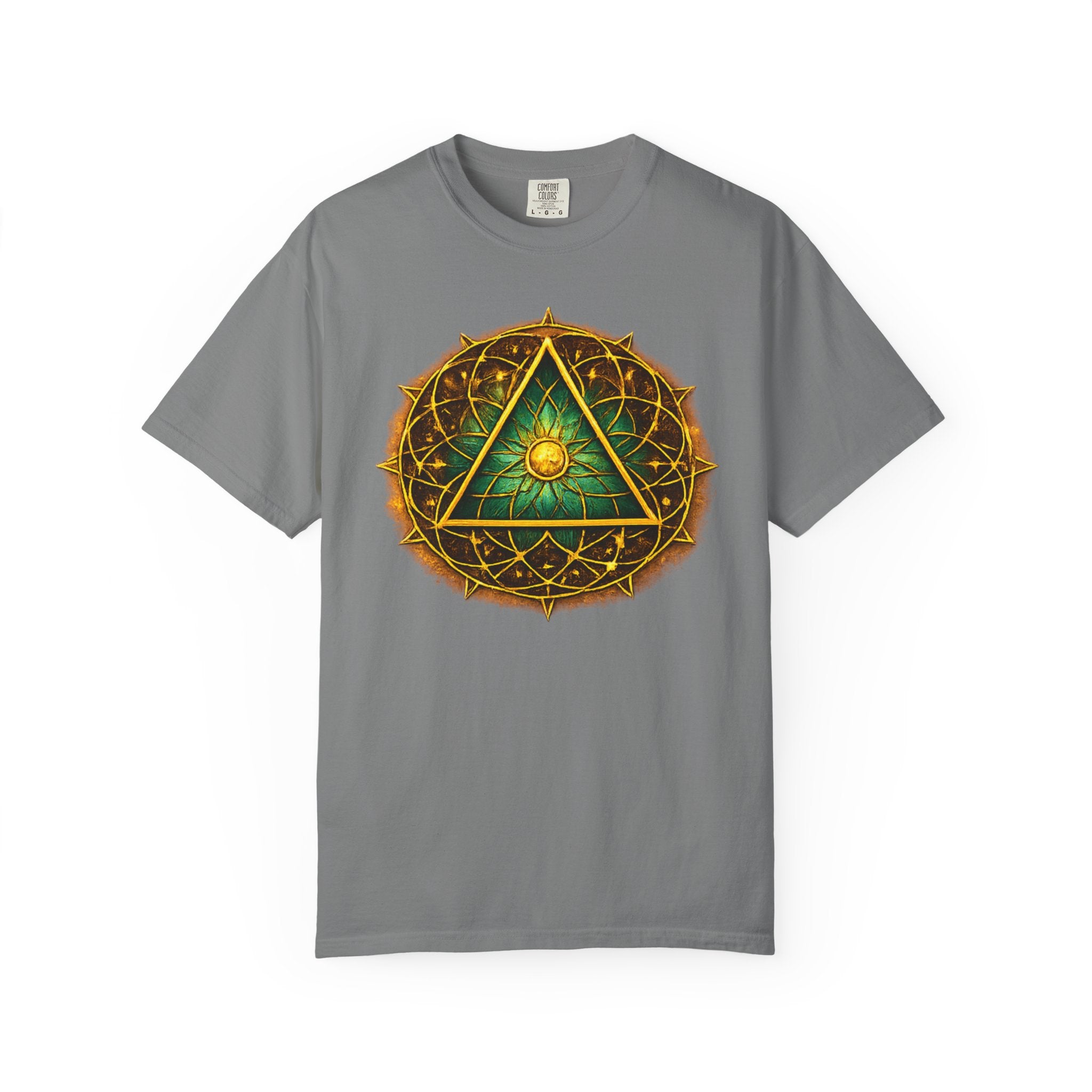 Mystic Sigil T-Shirt — Golden All-Seeing Eye & Esoteric Symbols Graphic Tee