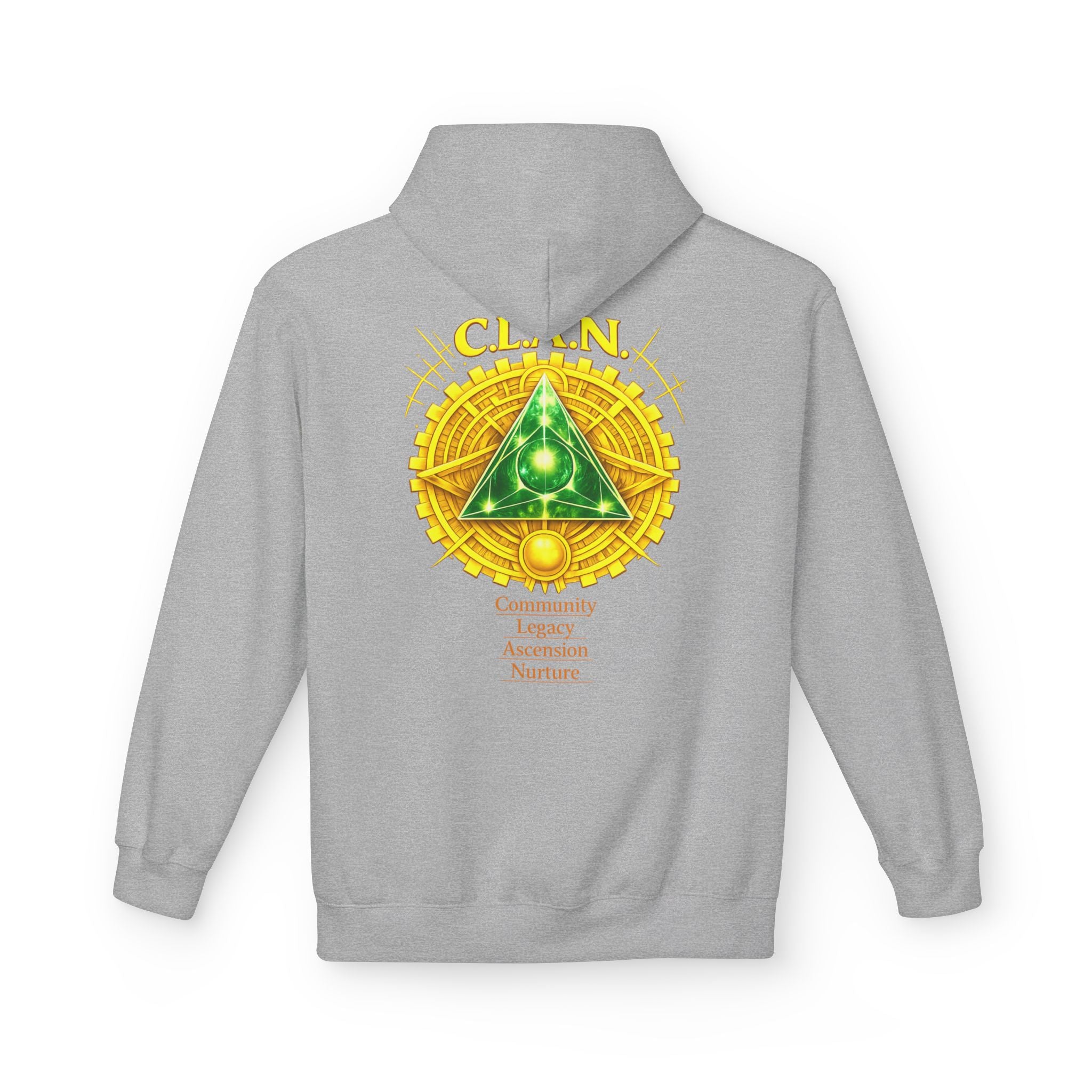 Clan Emblem Hoodie — Gold & Emerald Symbol Pullover