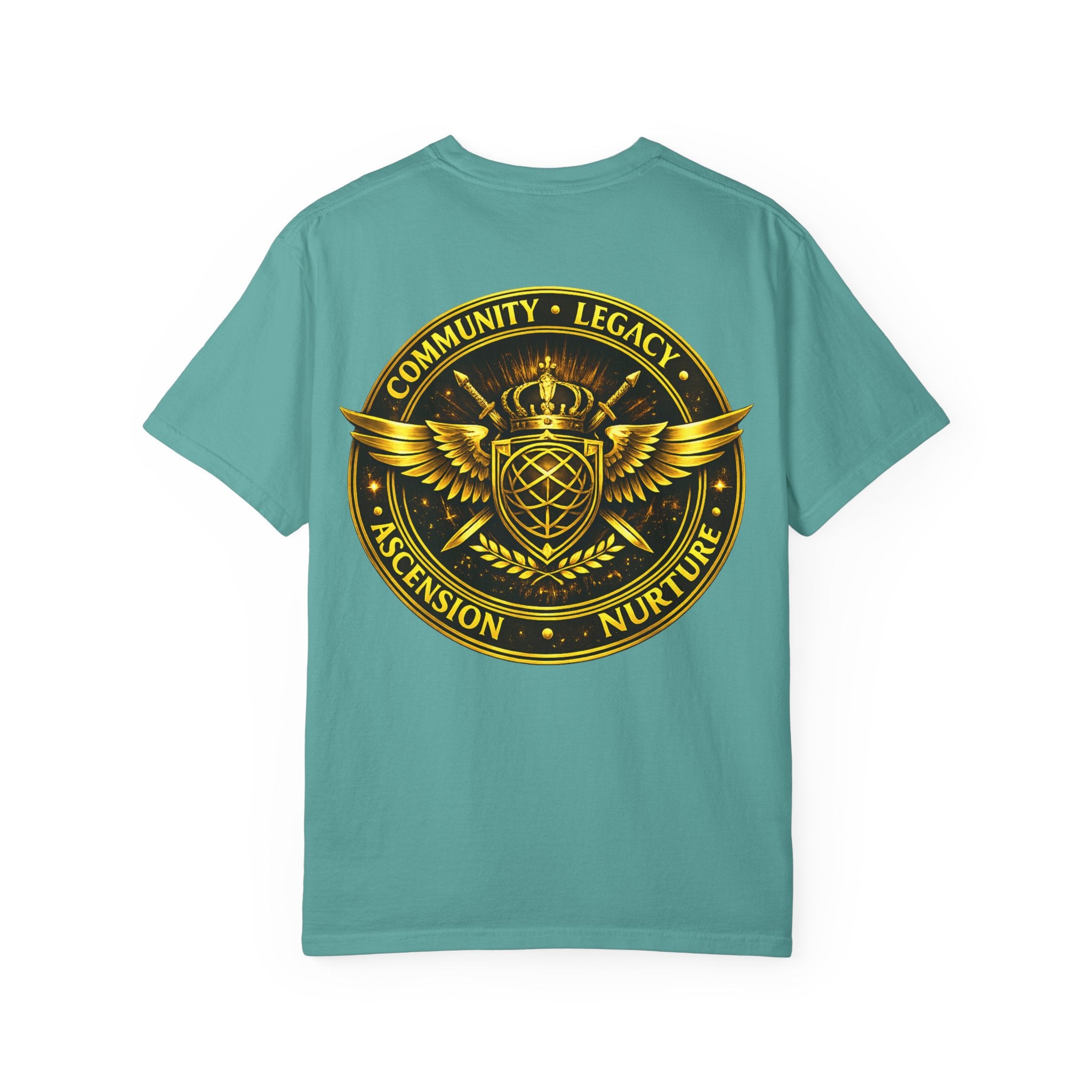 Clan-Destined Graphic T-Shirt — Gold Crown & Wings Emblem