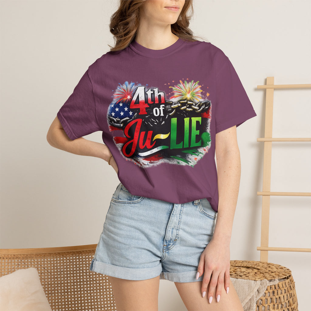 4th of Ju-LIE Graphic T-Shirt – Patriotic Fireworks Independence Day Tee