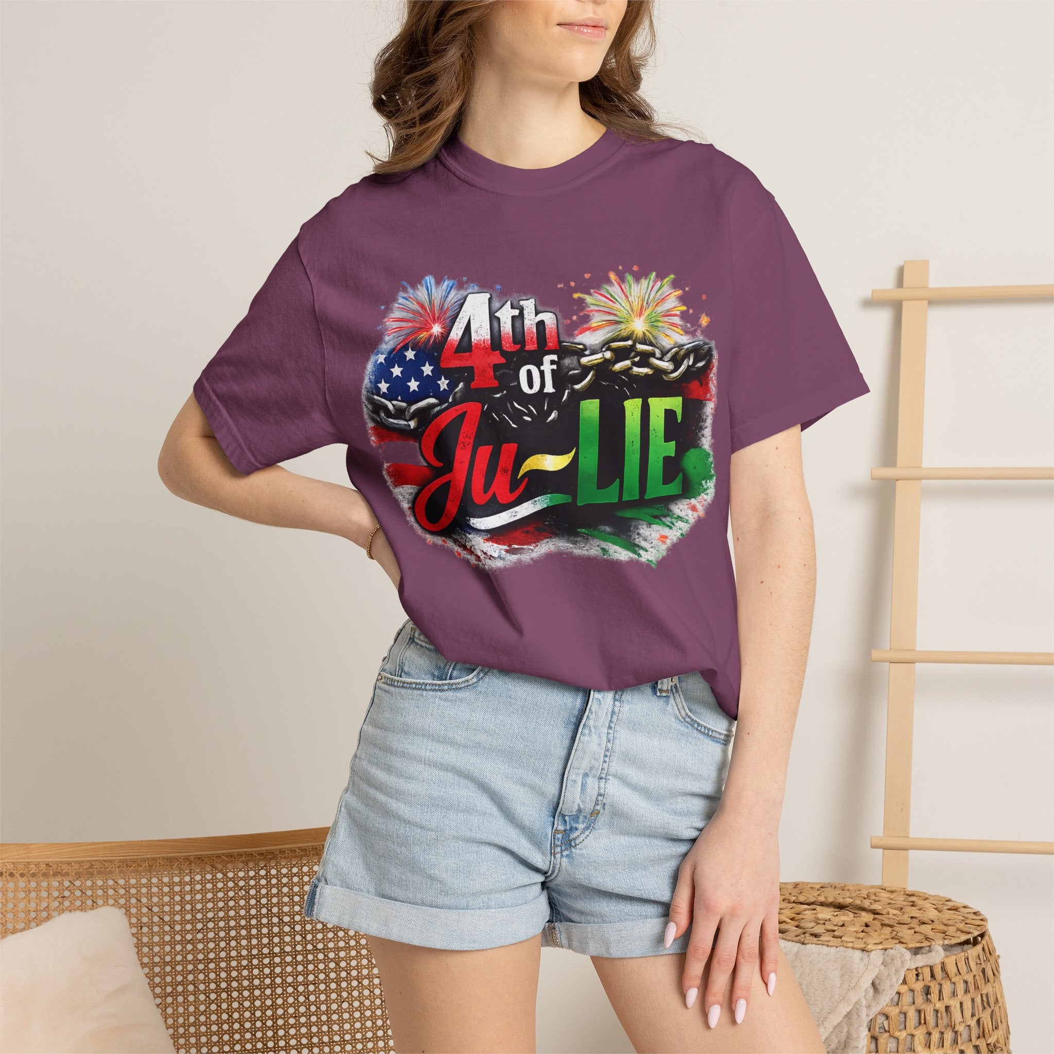 4th of Ju-LIE Graphic T-Shirt – Patriotic Fireworks Independence Day Tee