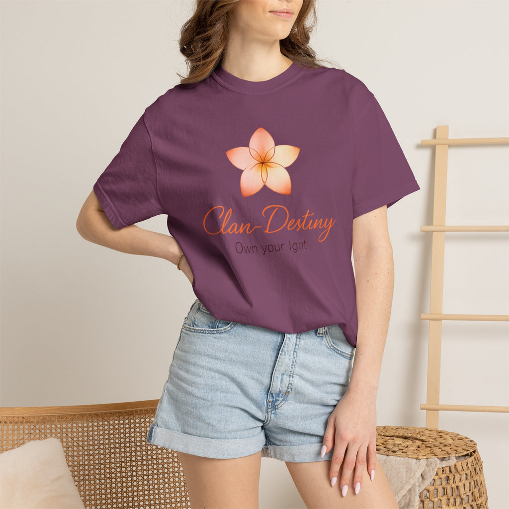 Clan-Destiny Floral Tee — "Own Your Light" Inspirational T-Shirt