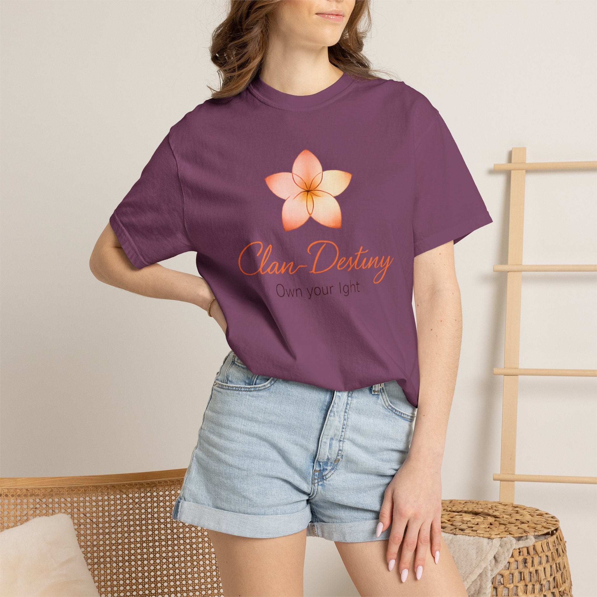 Clan-Destiny Floral Tee — "Own Your Light" Inspirational T-Shirt