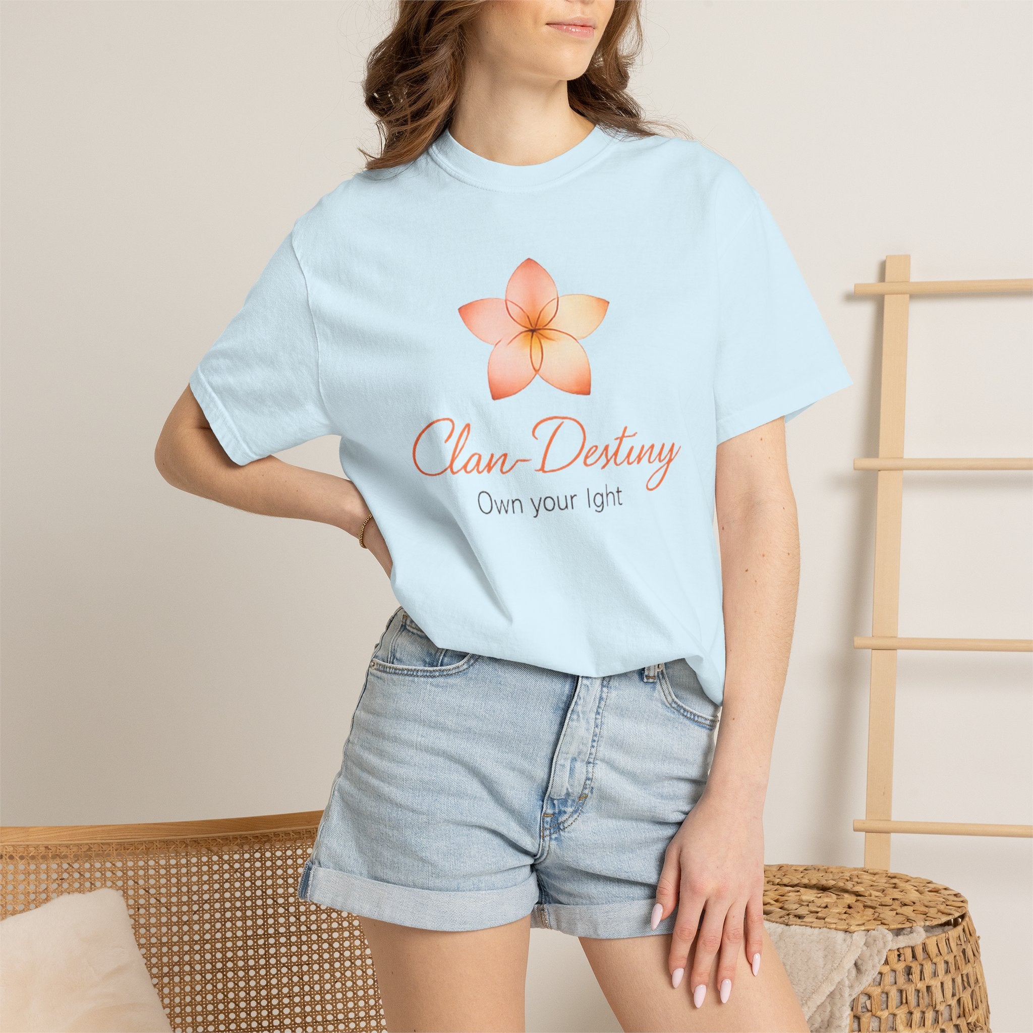 Clan-Destiny Floral Tee — "Own Your Light" Inspirational T-Shirt