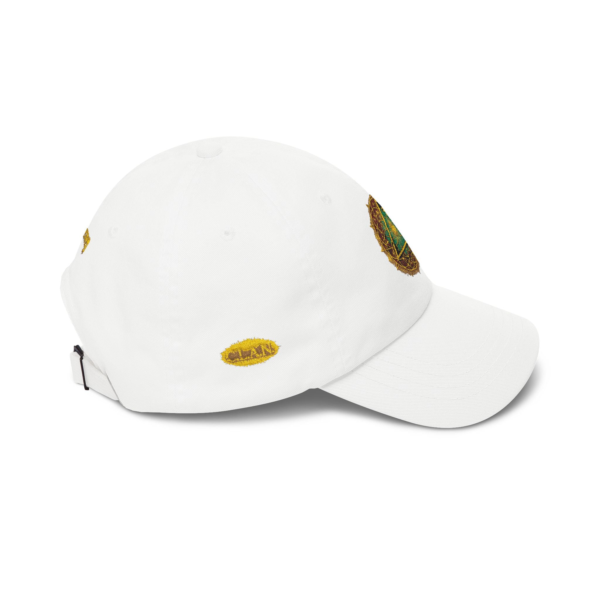 Embroidered Sacred Triangle Dad Cap — White Spiritual Symbol Baseball Hat