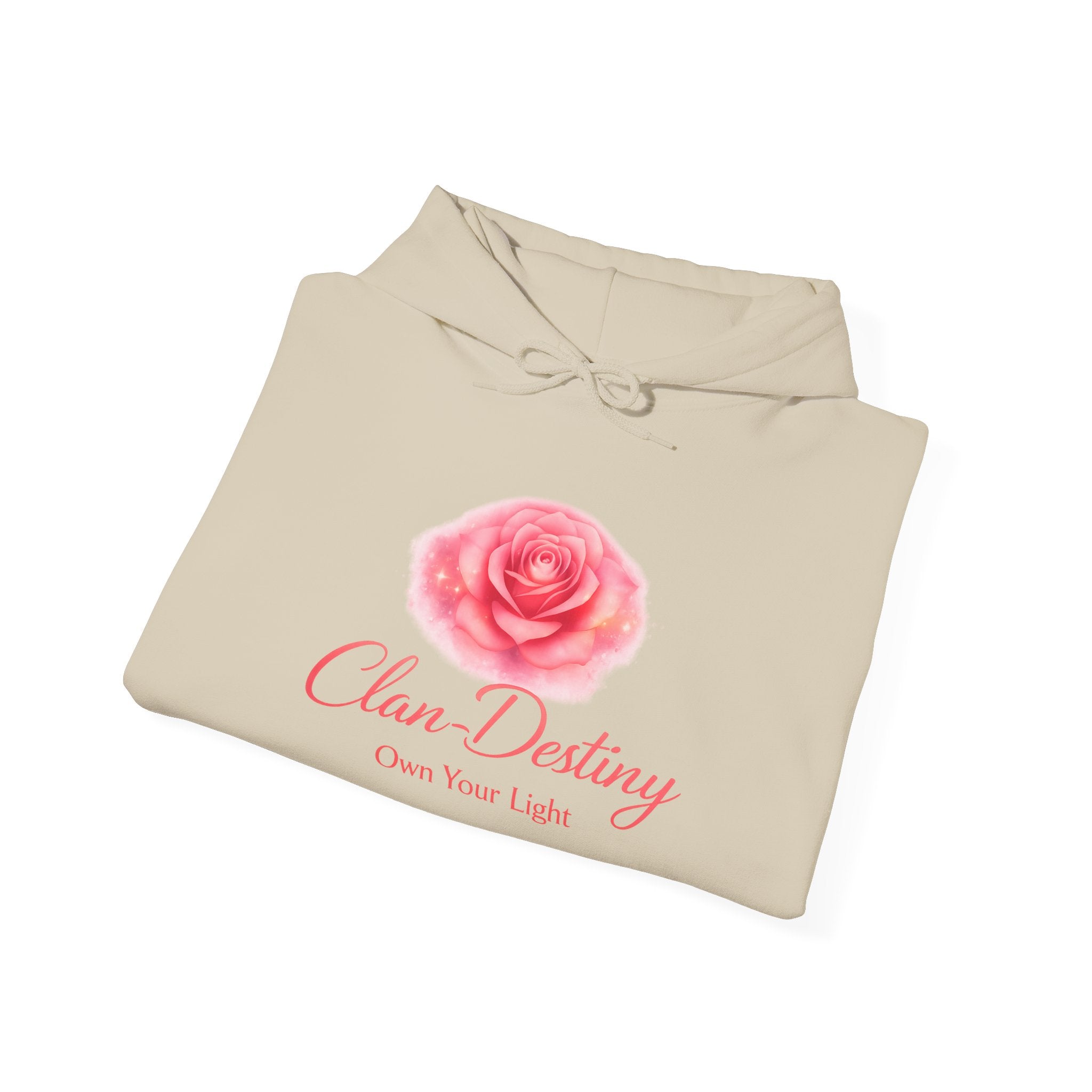 Clan Destiny Floral Rose Hoodie — "Own Your Light" Inspirational Pullover