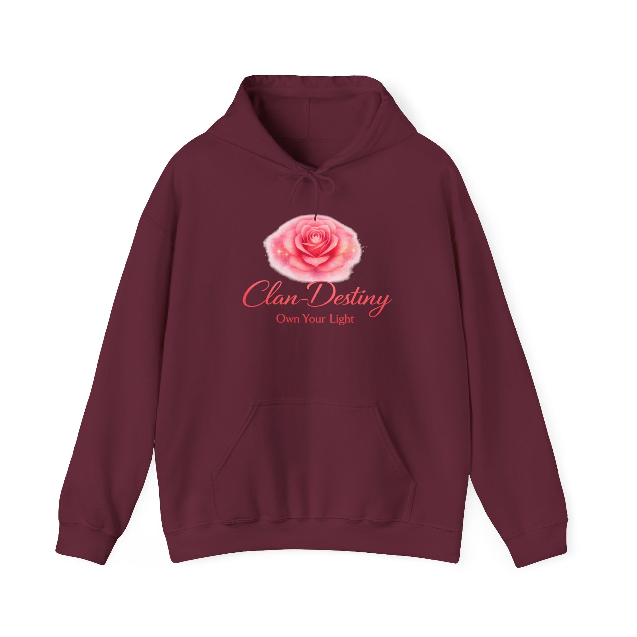 Clan Destiny Floral Rose Hoodie — "Own Your Light" Inspirational Pullover
