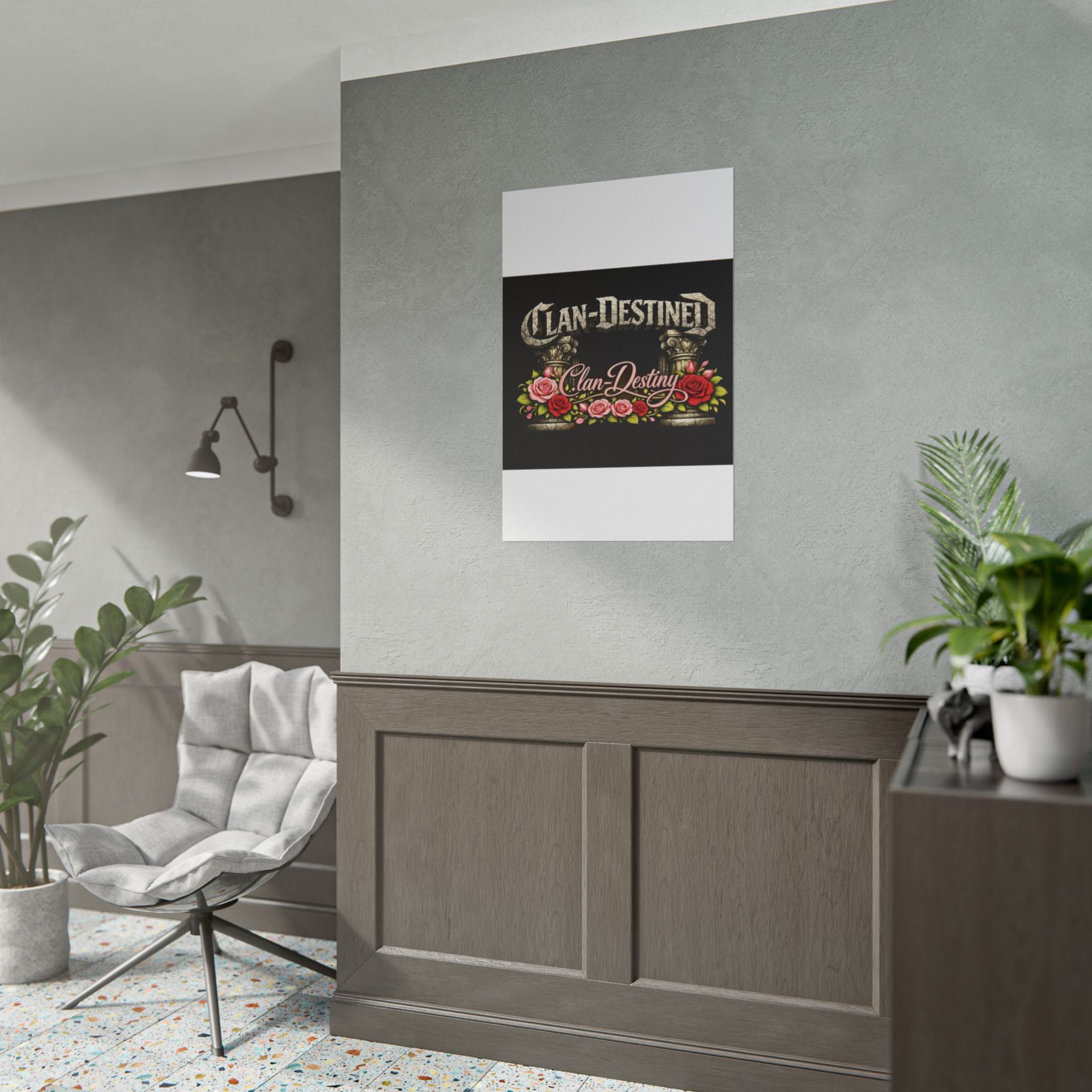 Clan-Destined Floral Poster — Rolled Decorative Wall Art