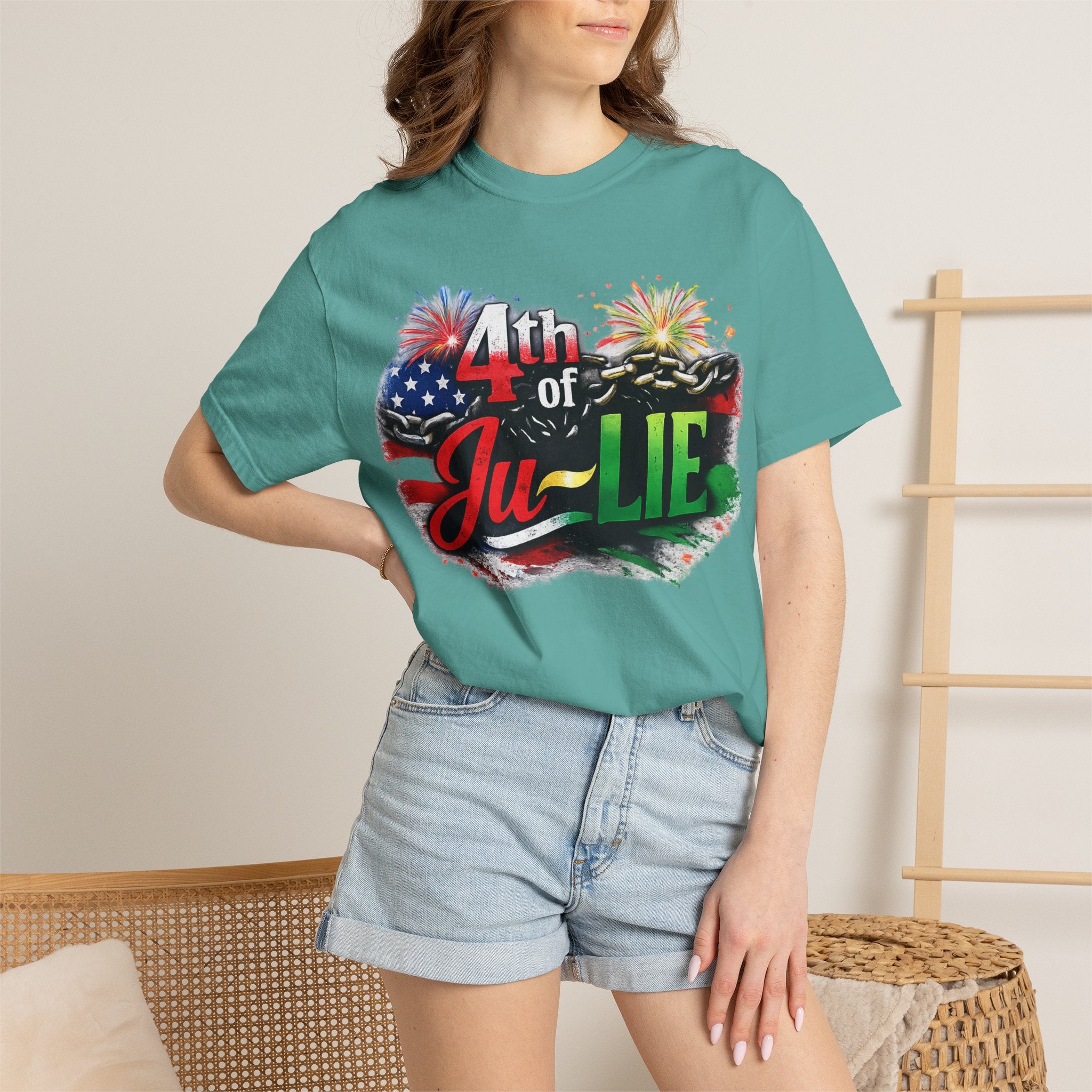 4th of Ju-LIE Graphic T-Shirt – Patriotic Fireworks Independence Day Tee