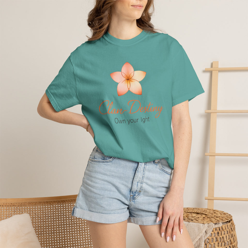 Clan-Destiny Floral Tee — "Own Your Light" Inspirational T-Shirt