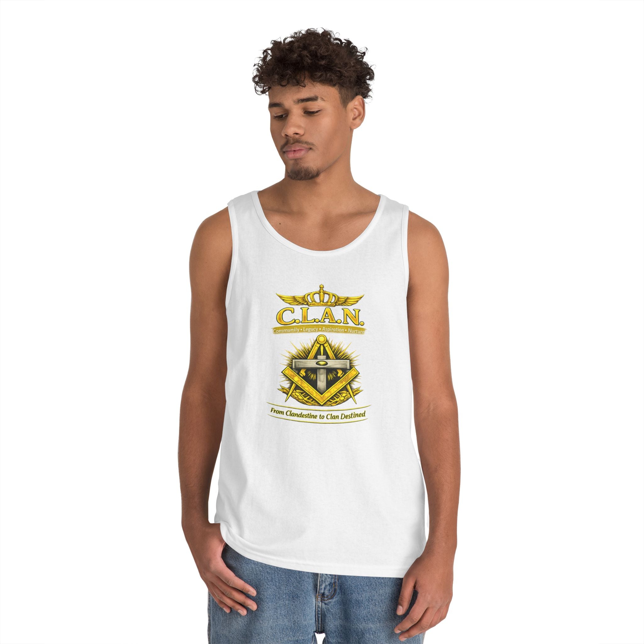 Clan Destiny Phoenix Tank Top — 'CLAN' Emblem Gaming Crest