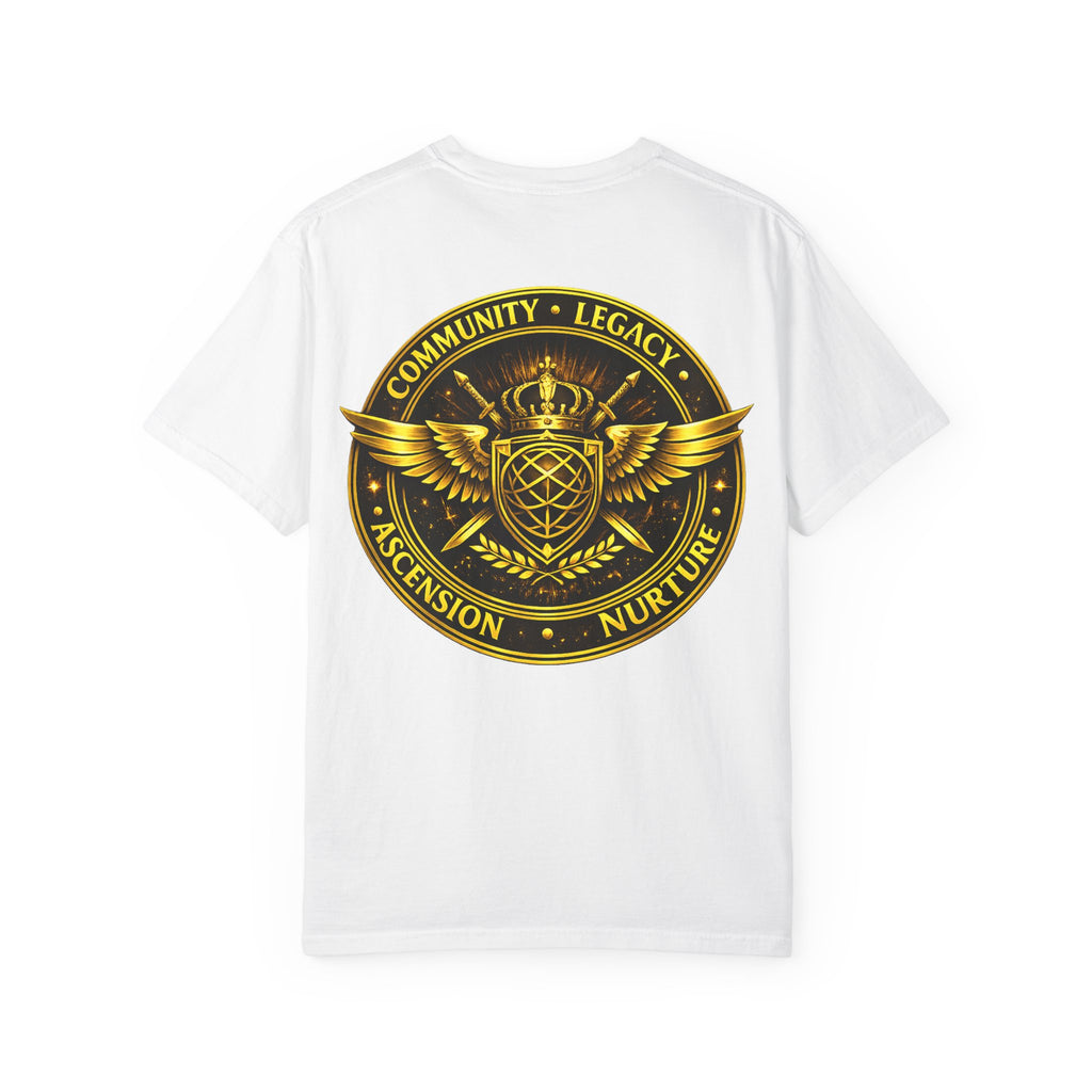Clan-Destined Graphic T-Shirt — Gold Crown & Wings Emblem