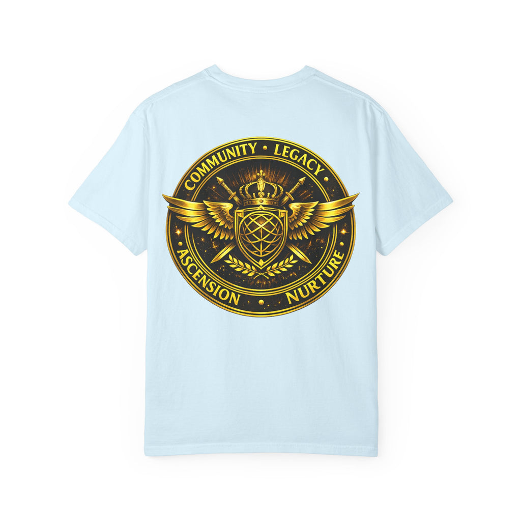 Clan-Destined Graphic T-Shirt — Gold Crown & Wings Emblem