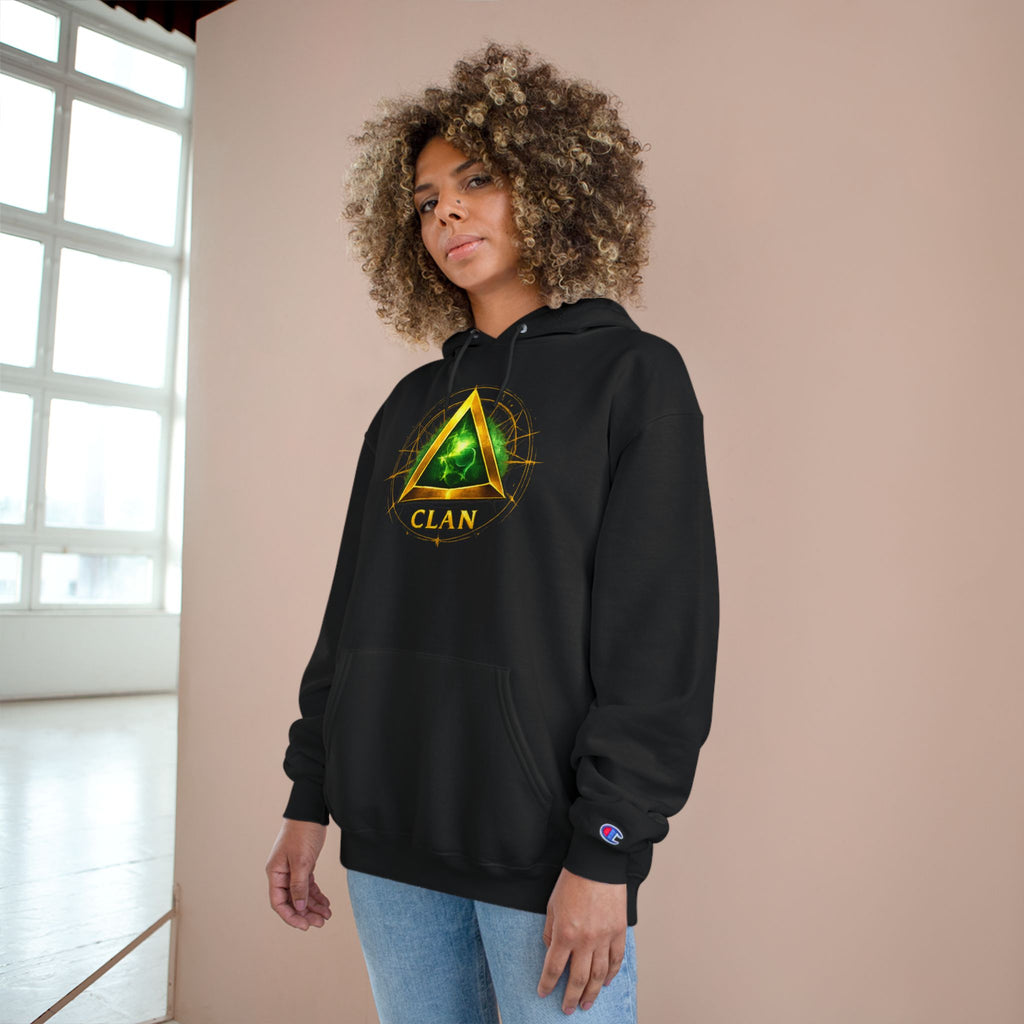 Champion Hoodie — 'Clan-Destined' Gold & Green Mystic Triangle Hooded Sweatshirt