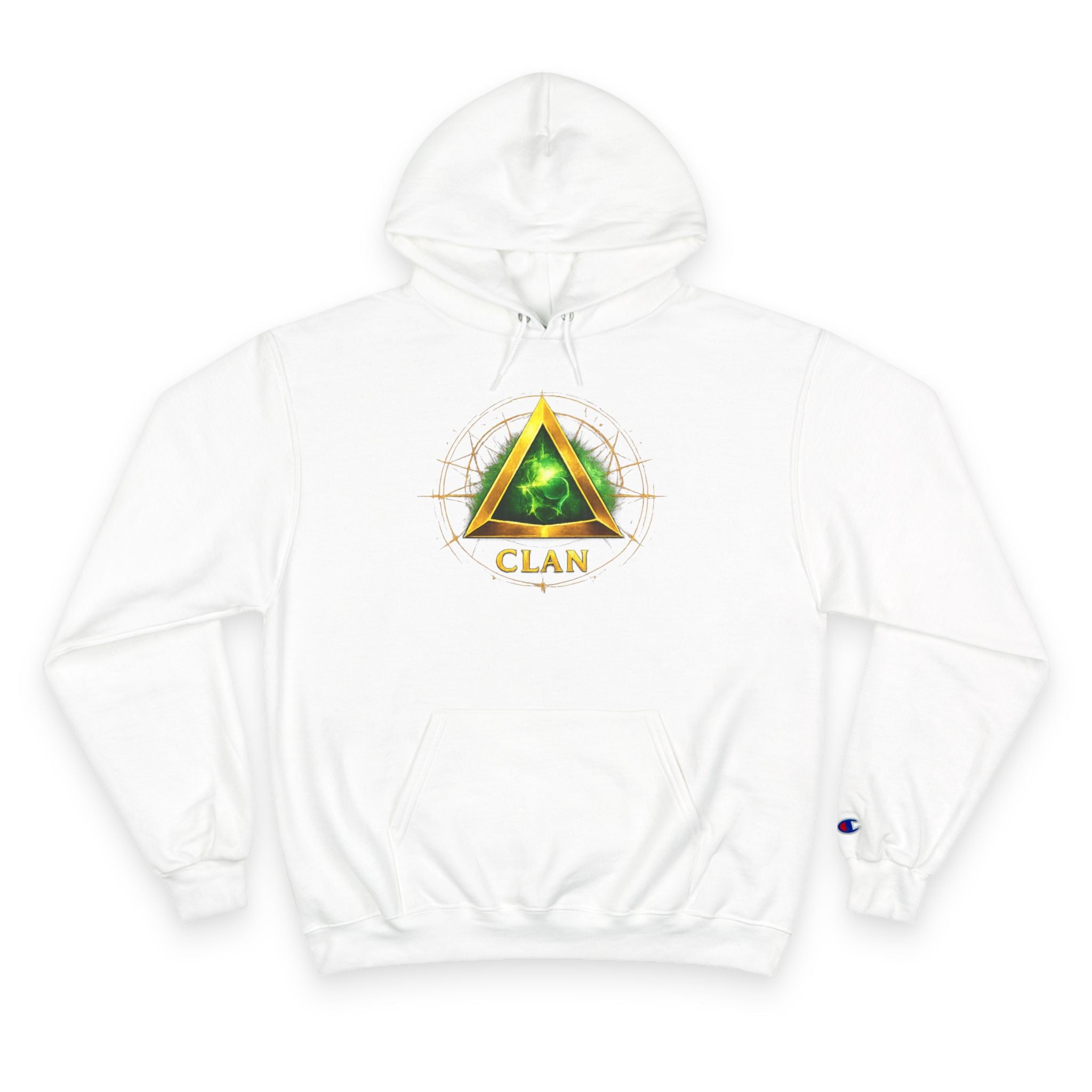 Champion Hoodie — 'Clan-Destined' Gold & Green Mystic Triangle Hooded Sweatshirt