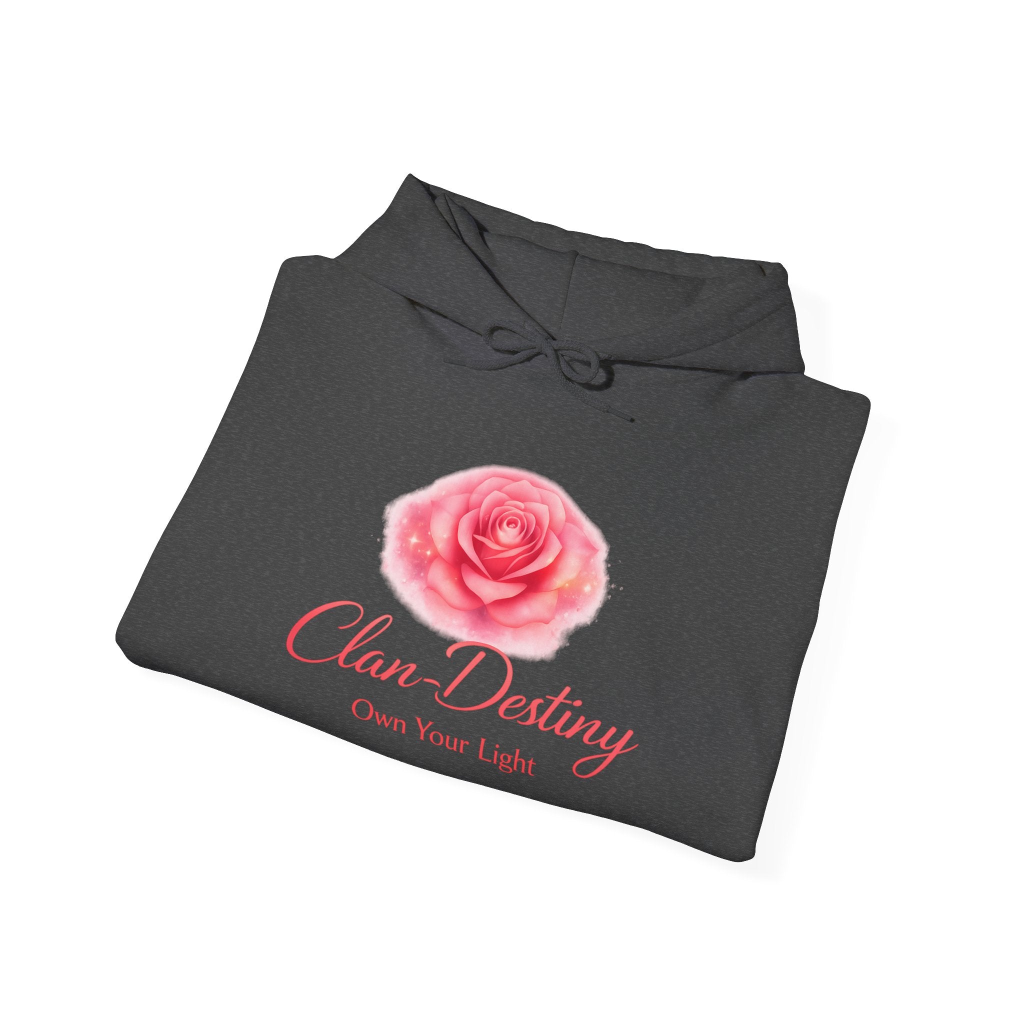 Clan Destiny Floral Rose Hoodie — "Own Your Light" Inspirational Pullover