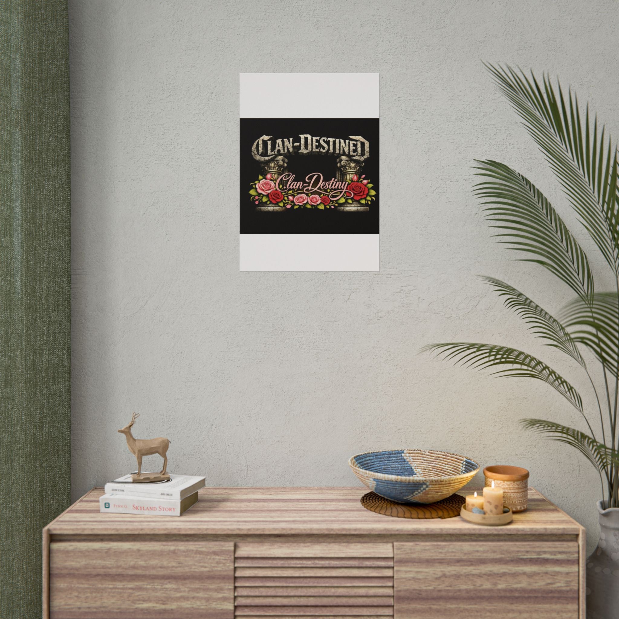 Clan-Destined Floral Poster — Rolled Decorative Wall Art