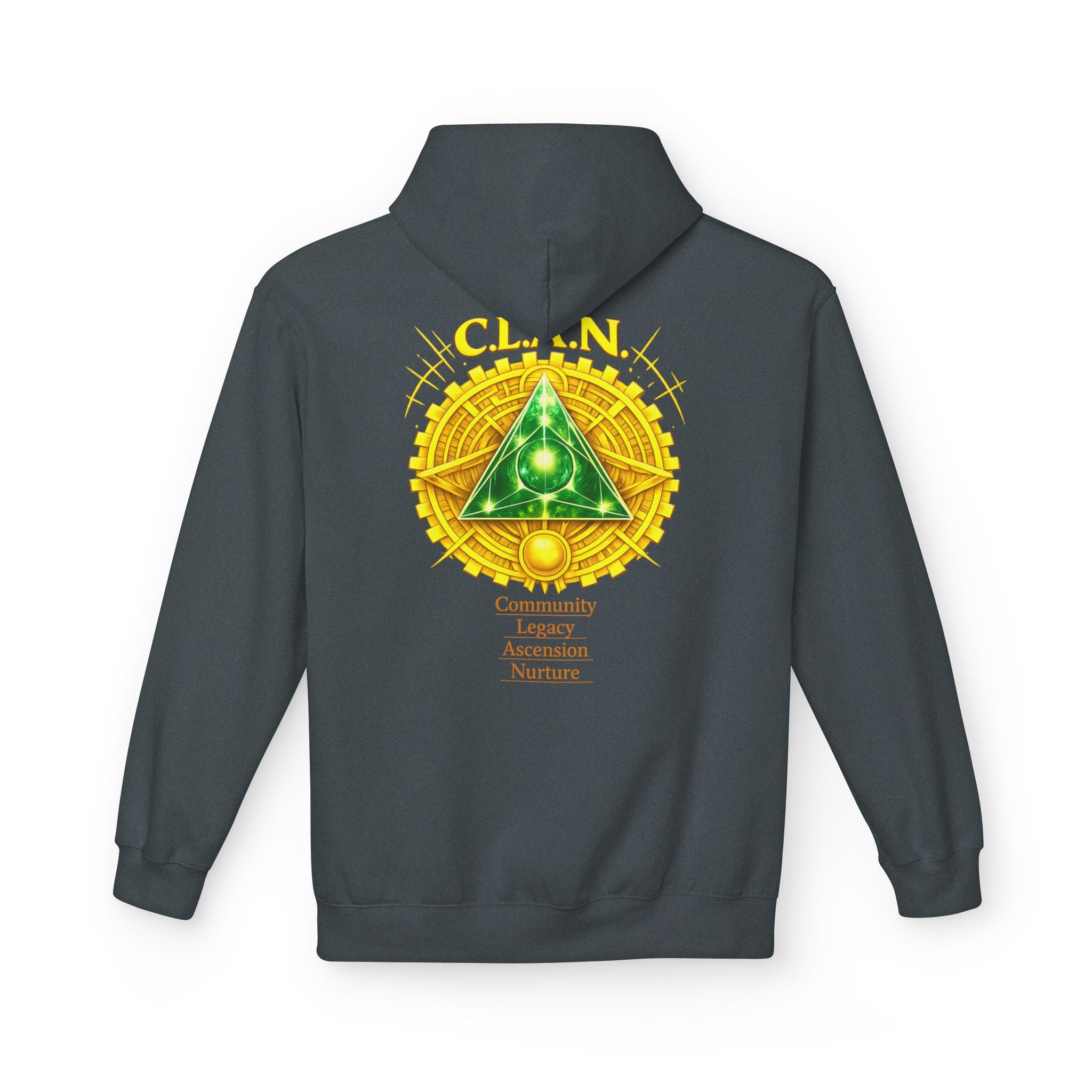 Clan Emblem Hoodie — Gold & Emerald Symbol Pullover