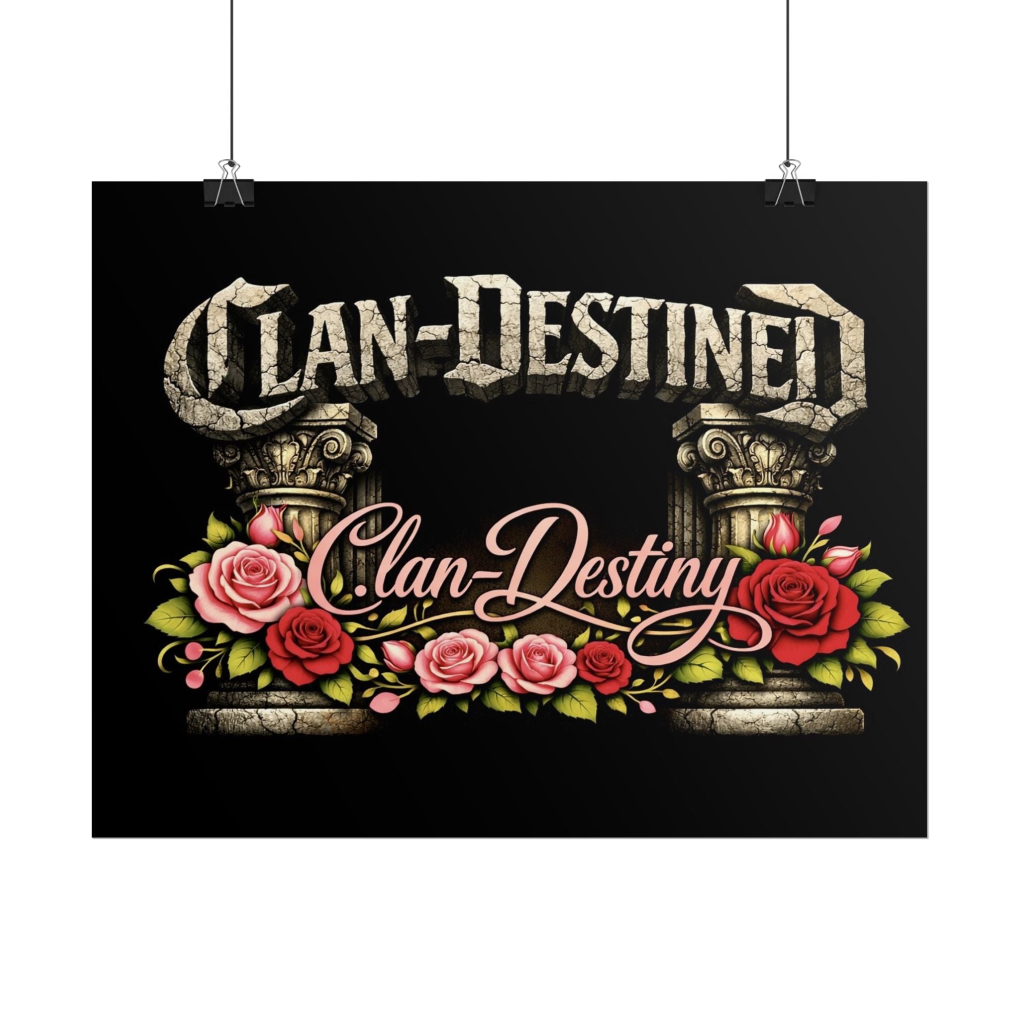 Clan-Destined Floral Poster — Rolled Decorative Wall Art