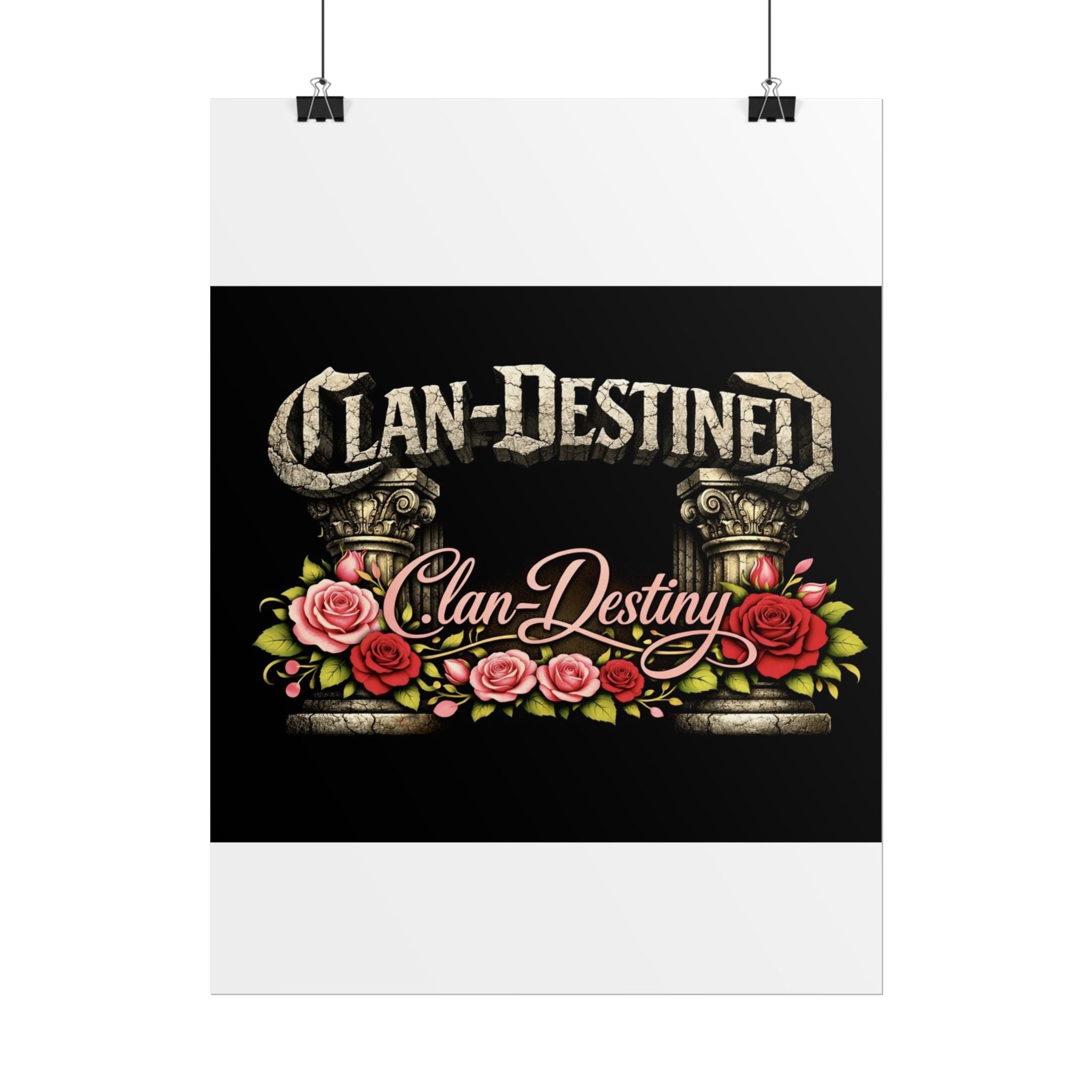 Clan-Destined Floral Poster — Rolled Decorative Wall Art