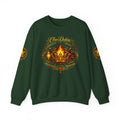 Crewneck Sweatshirt — Ornate Campfire Crest Graphic (’Clan Destiny’)